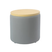 Pro Series Upholstered 18" Round Ottoman Table 18" Height - Gray/Maple