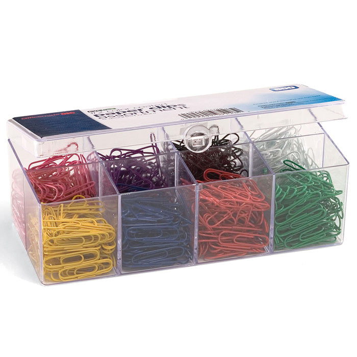 PVC Free Color Coated Clips, 800 #2 Clips, Reusable Plastic Organizer w/8 Compartments