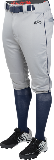 Rawlings Youth Launch Piped Pro Taper Fit Pant  - Small - Blue Gray/Navy