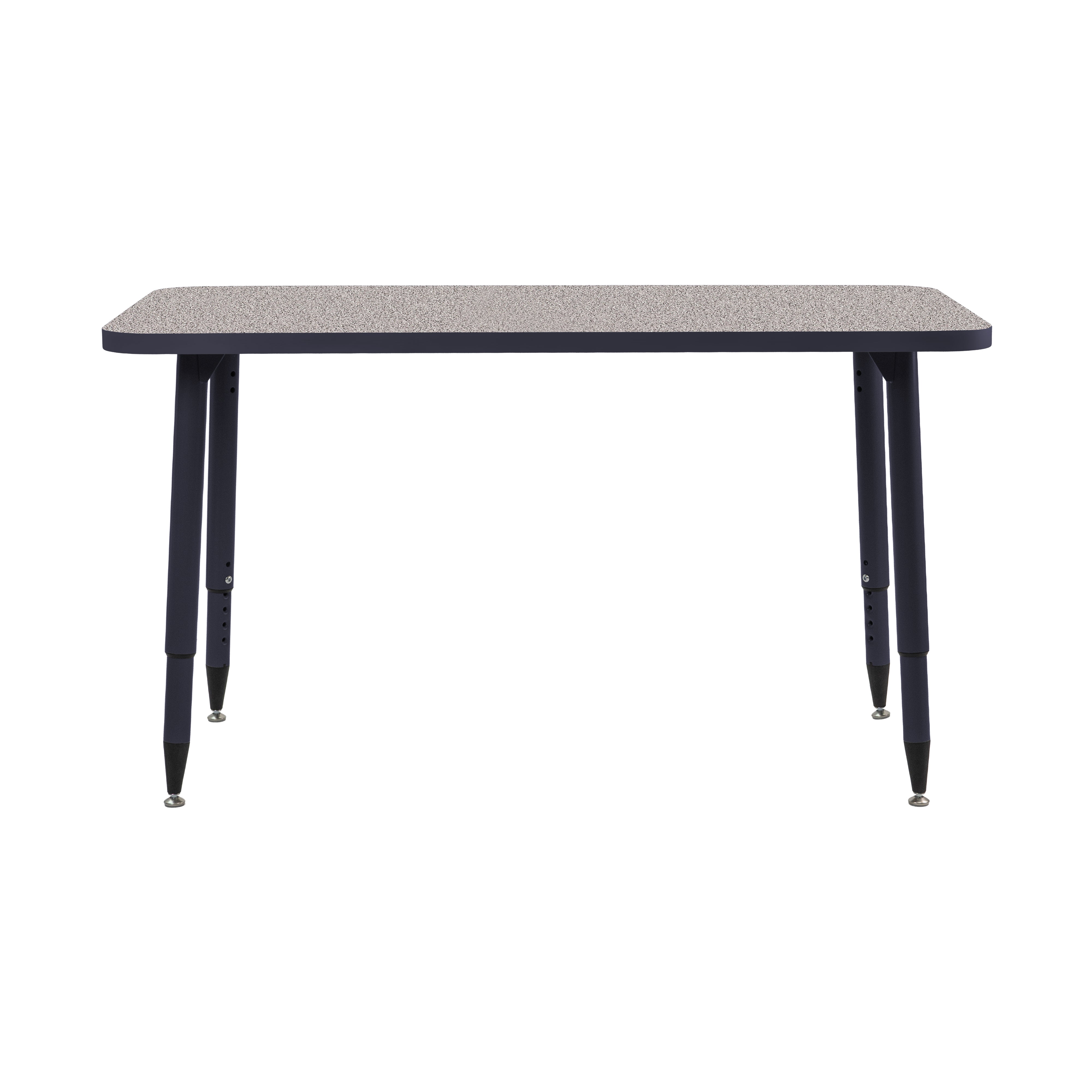 Adapte 24" x 48" Rectangle Thermofused Activity Table with Adjustable Tapered Legs - Gray/Navy