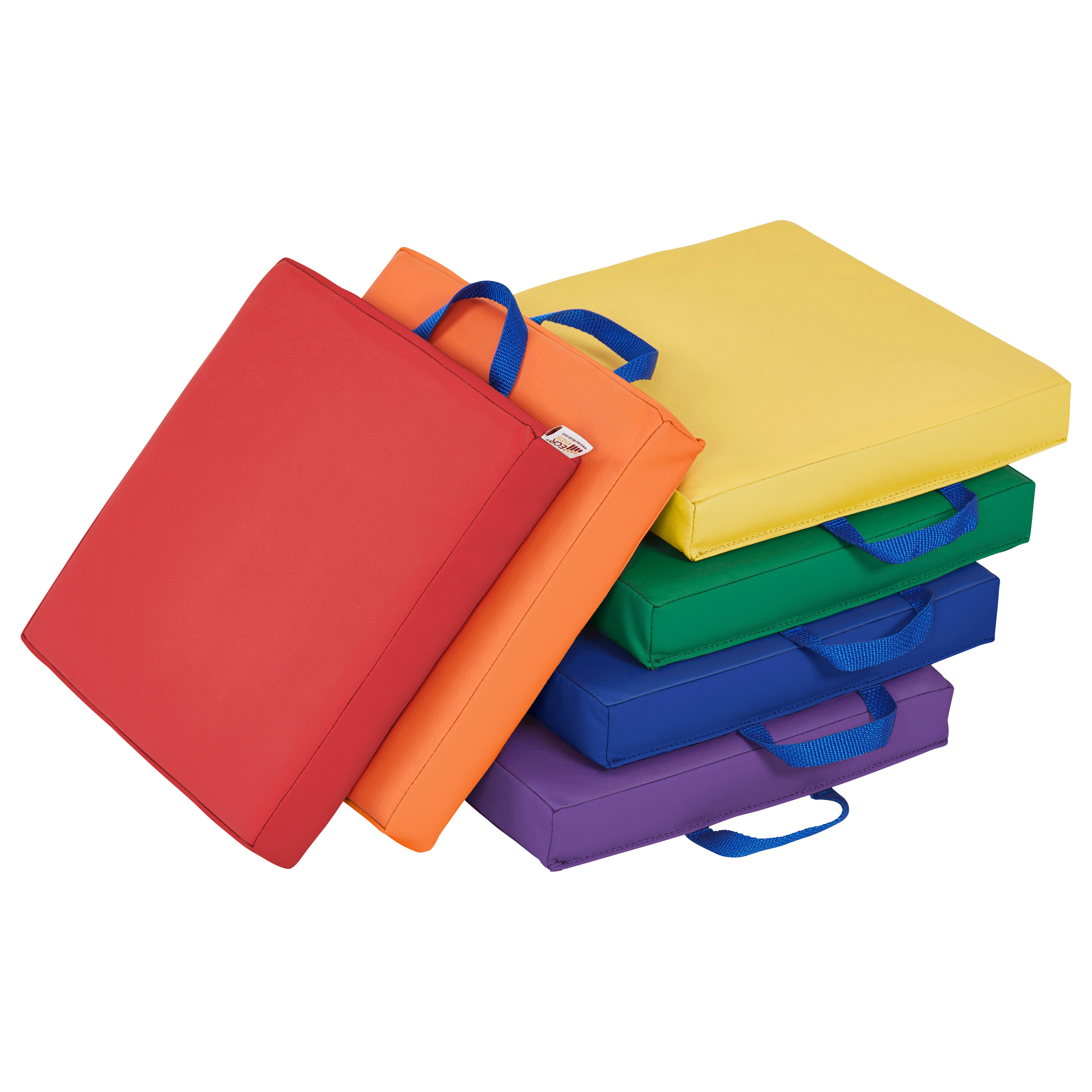 SoftZone Square Floor Cushion with Handle 6-Piece - Assorted