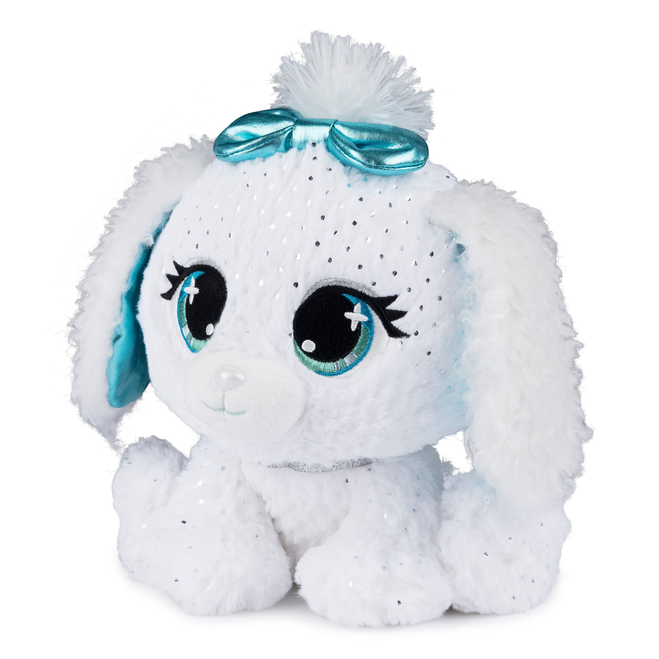 P.Lushes Designer Fashion Pets Bianca Blings Premium Puppy Dog Stuffed Animal, White and Blue, 9"