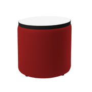 Pro Series Upholstered 18" Round Dry-Erase Ottoman Table 18" Height - Crimson/Whiteboard