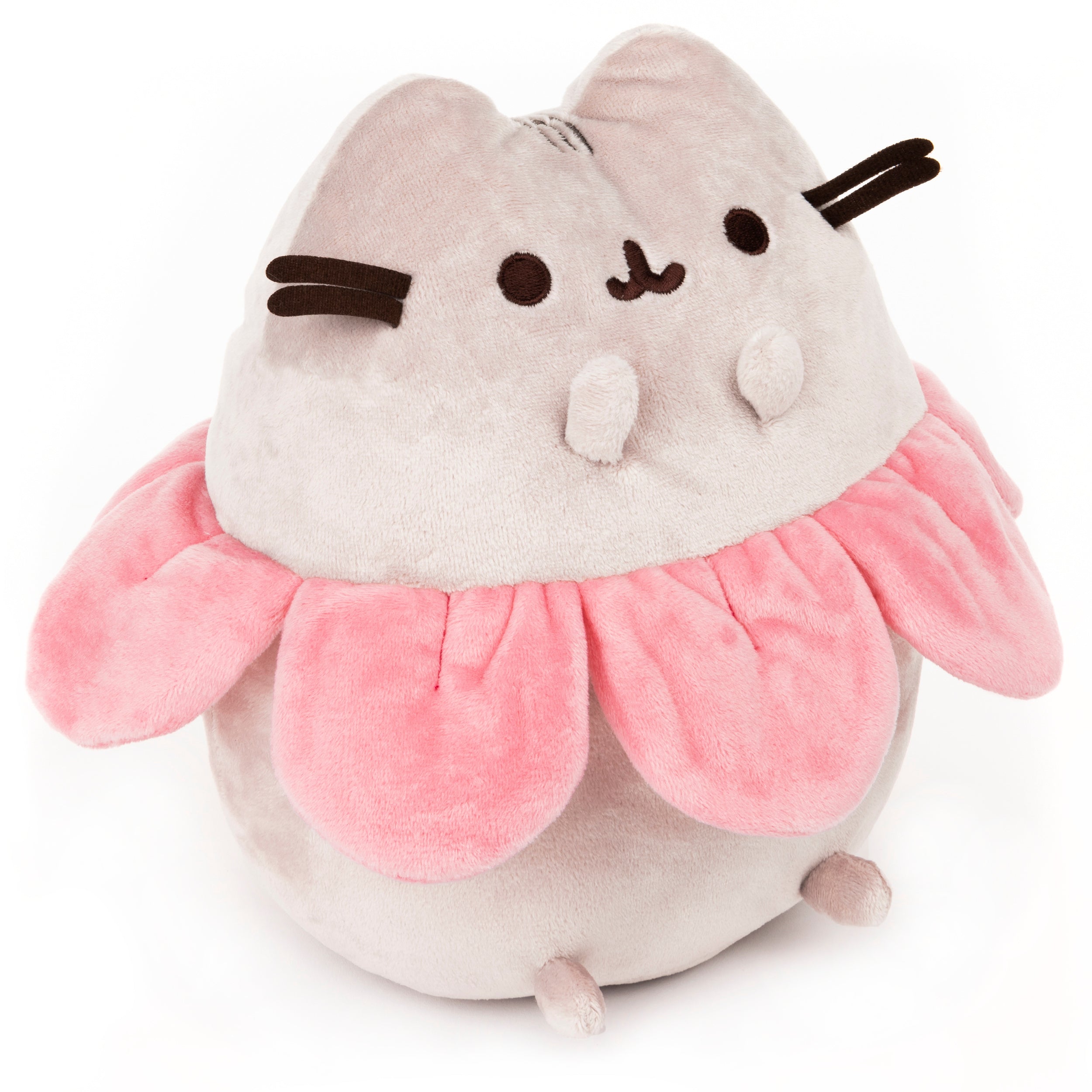 GUND Pink Flower Petals Pusheen Plush Stuffed Animal Cat, Gray and Pink, 9.5”