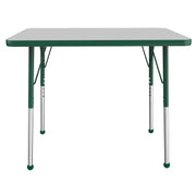 24" x 36" Rectangle T-Molding Activity Table with Adjustable Standard Ball Glide Legs - Gray/Green