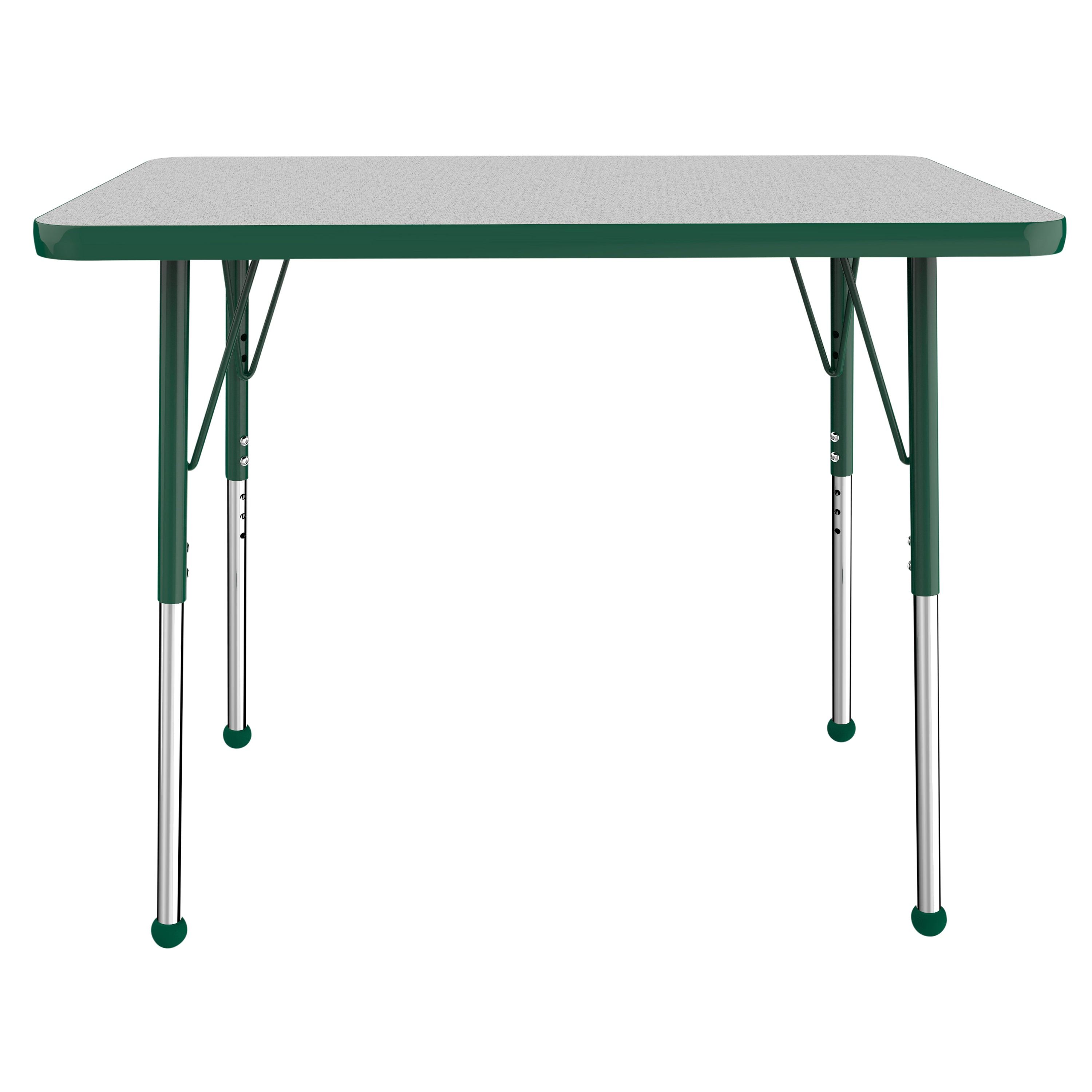 24" x 36" Rectangle T-Molding Activity Table with Adjustable Standard Ball Glide Legs - Gray/Green