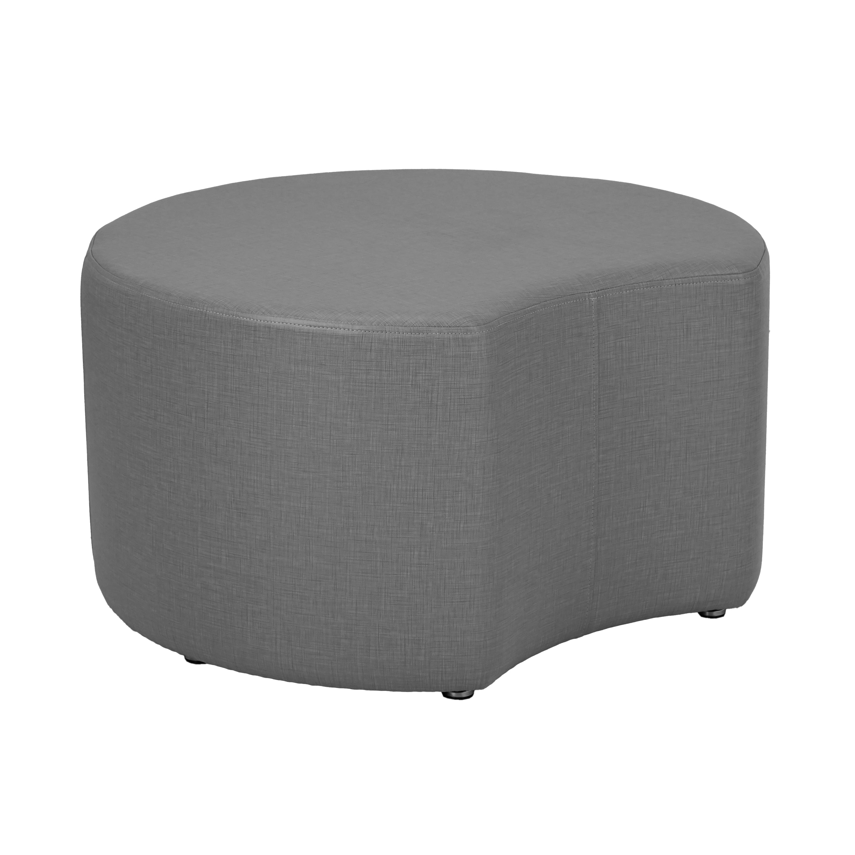 Pro Series Upholstered Crescent Ottoman 18" Height - Slate Gray Crosshatch
