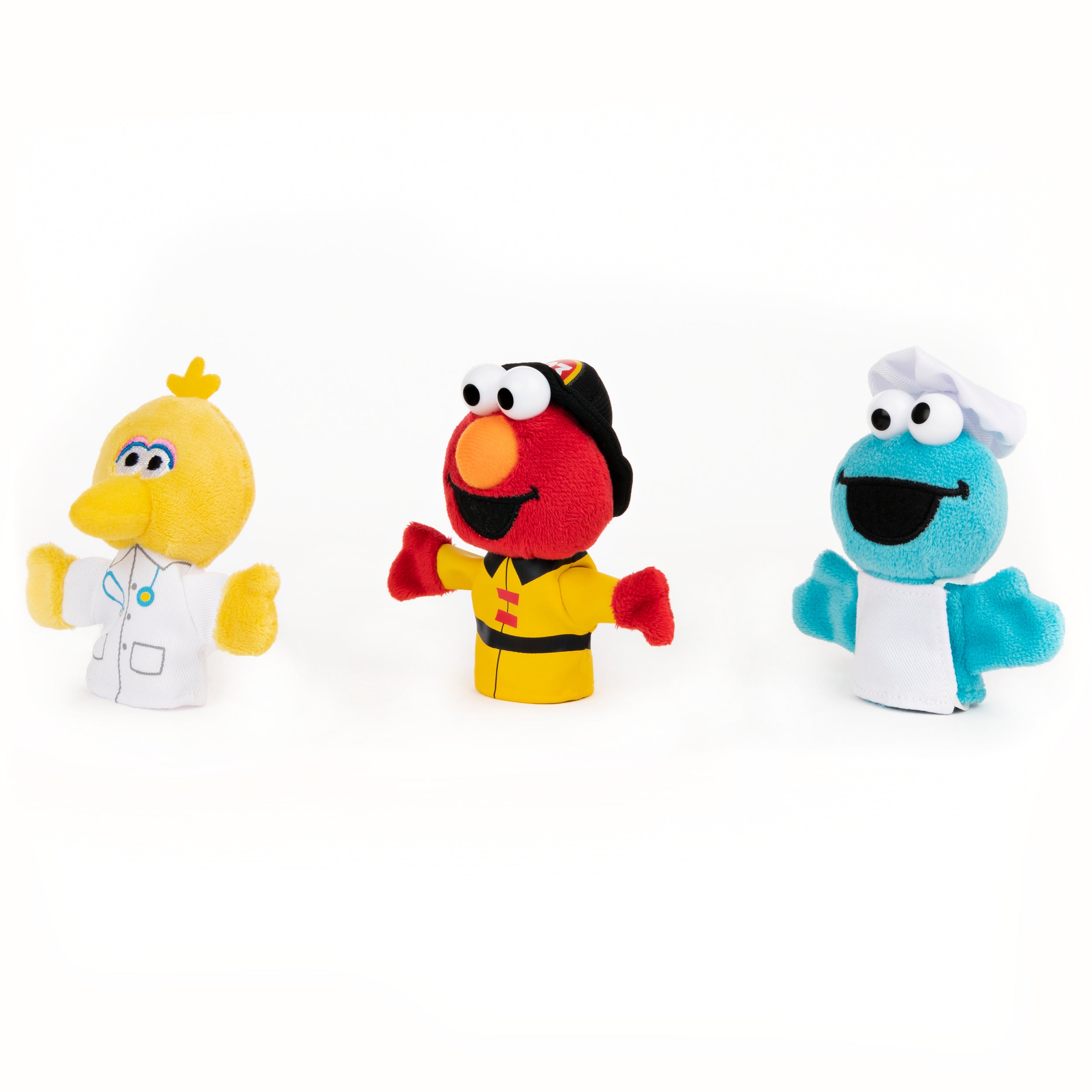 GUND Sesame Street People in Your Neighborhood Finger Puppets Set of Three with Elmo, Cookie Monster and Big Bird, For Ages 1 and Up, Multicolor, 3”