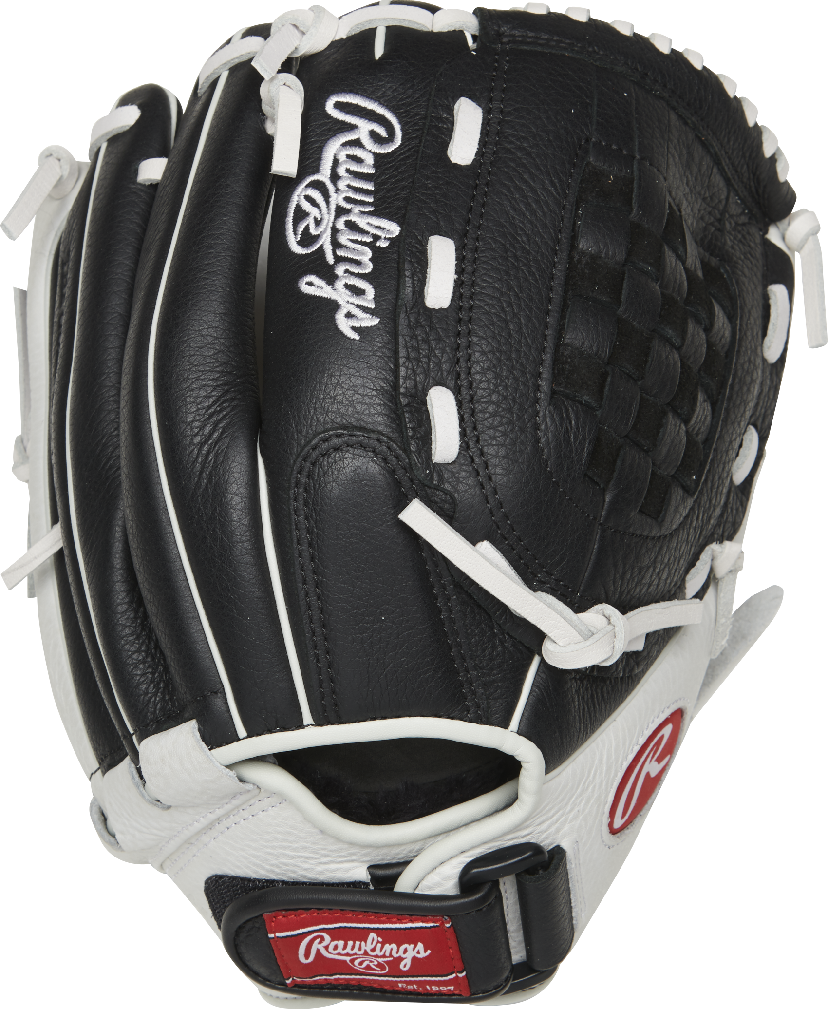 Rawlings Shut Out Series 12-Inch Softball Glove  - Right Hand Thrower - Black/White