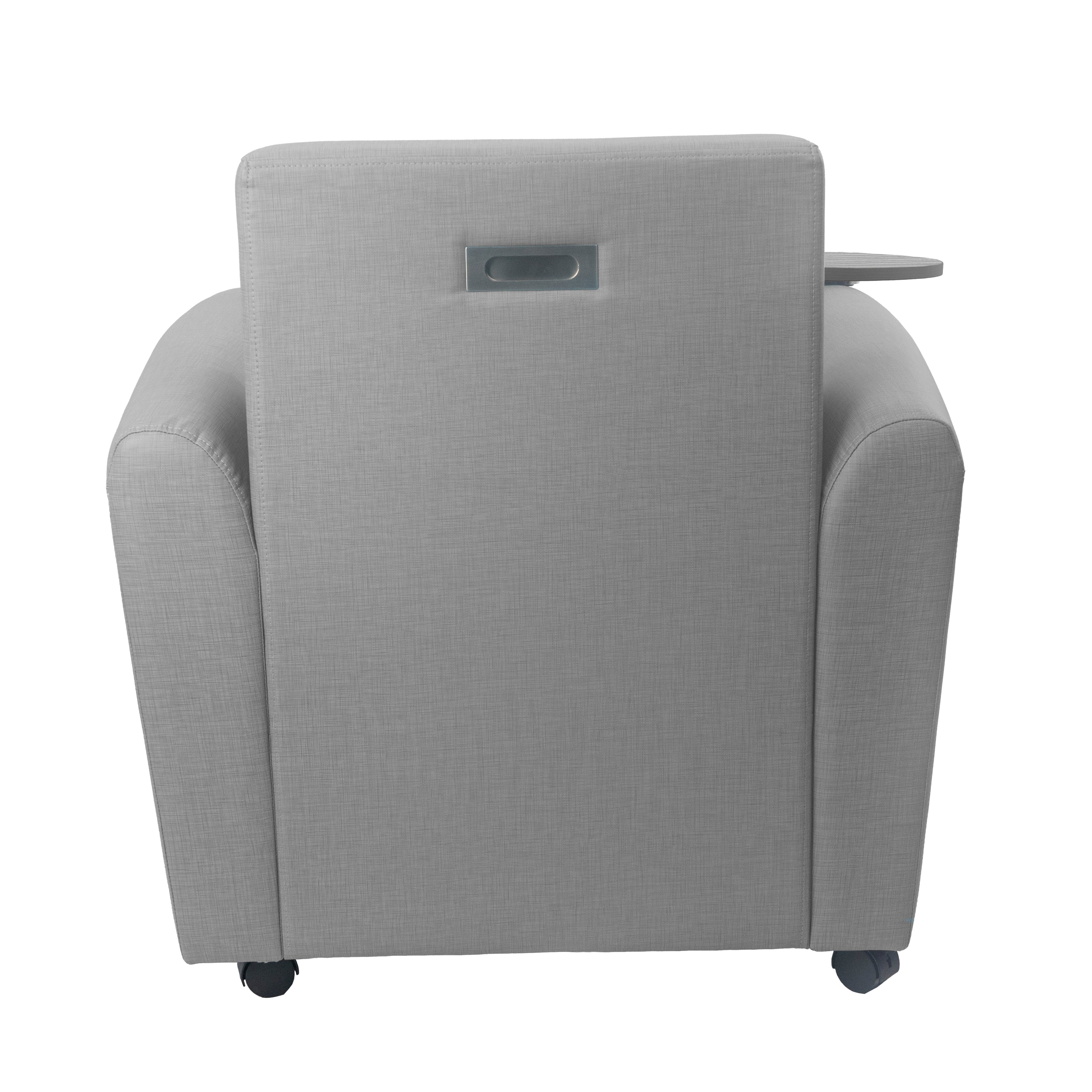 Pro Series Upholstered Common Area Chair with Tablet - Slate Gray Crosshatch/Cosmic Strandz