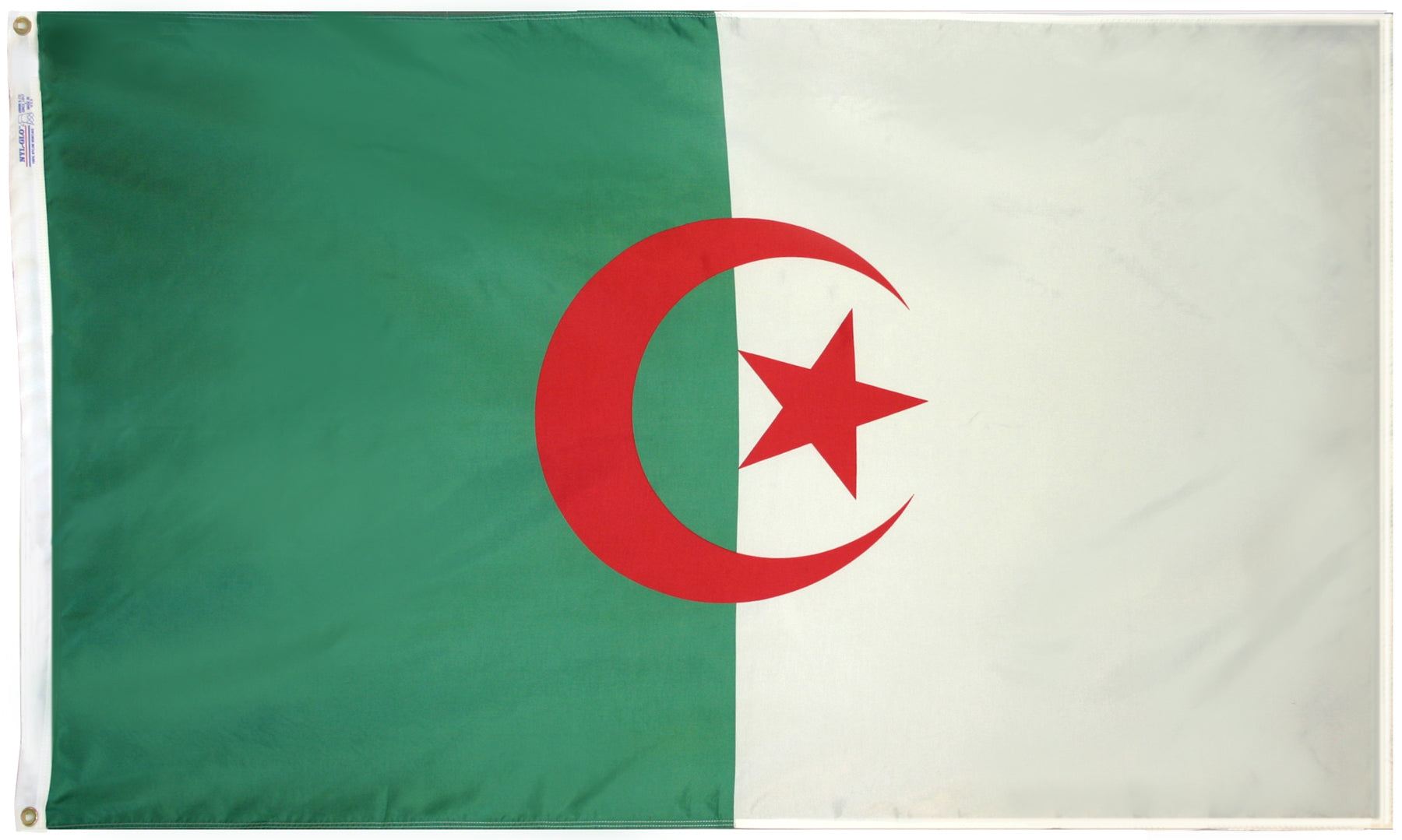 Algeria Flag 4x6 ft. Nylon SolarGuard Nyl-Glo 100% Made in USA to Official United Nations Design Specifications.
