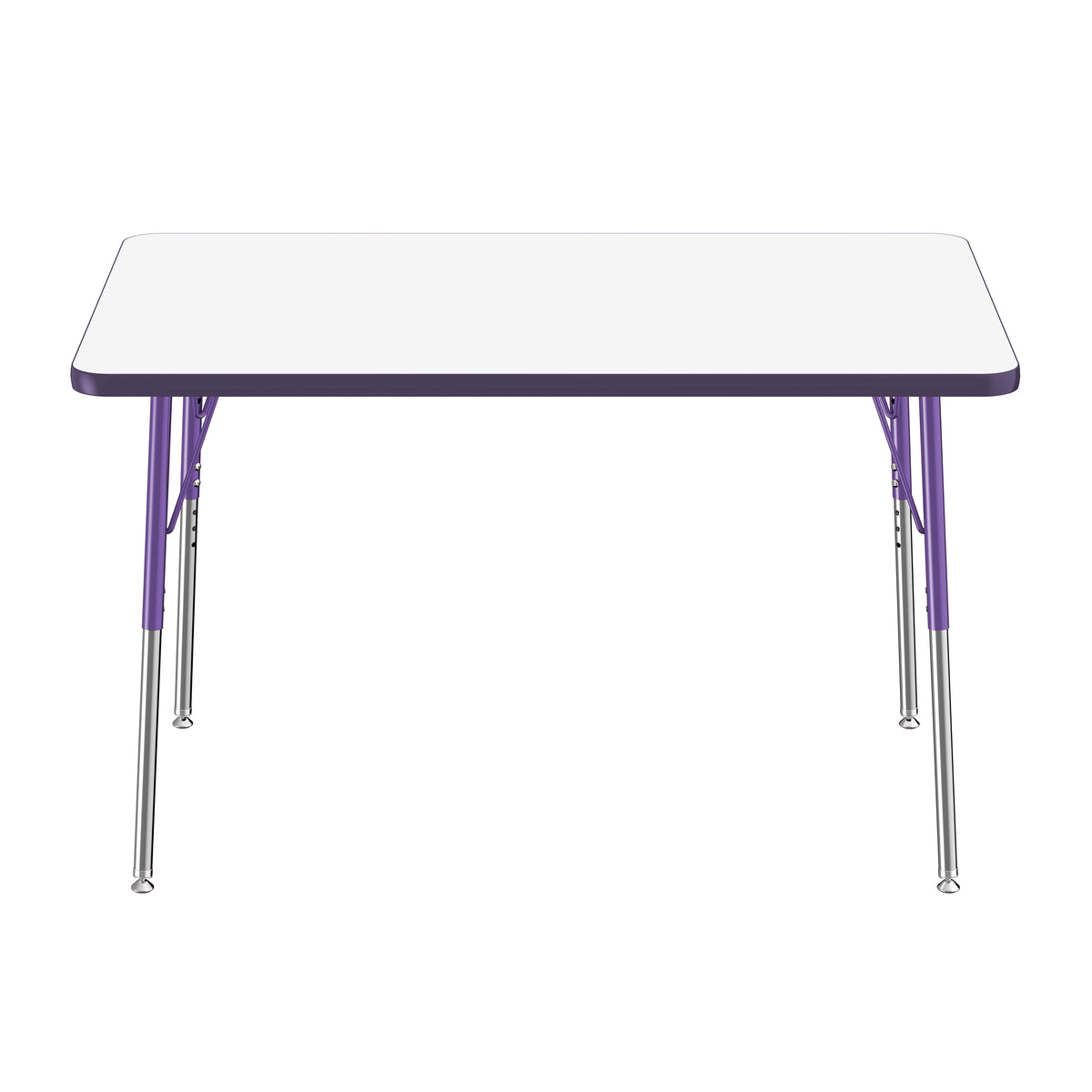 30" x 48" Rectangle Dry-Erase Activity Table with Adjustable Standard Swivel Glide Legs - Whiteboard/Eggplant/Purple