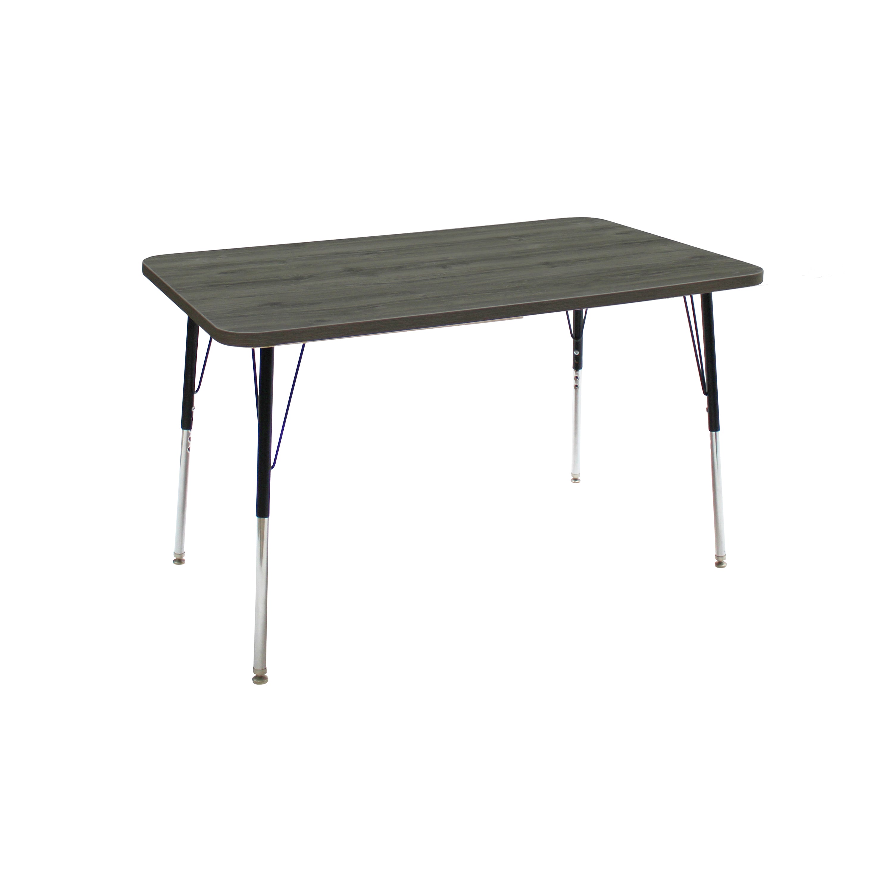 30" x 48" Rectangle La Madera Activity Table with Standard Legs - Gray Wood/Black