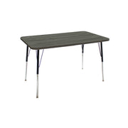 30" x 48" Rectangle La Madera Activity Table with Standard Legs - Gray Wood/Black