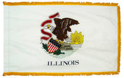 Illinois State Flag 3x5 ft. Nylon with Pole Sleeve and Gold Fringe for Parades, and Indoor Display