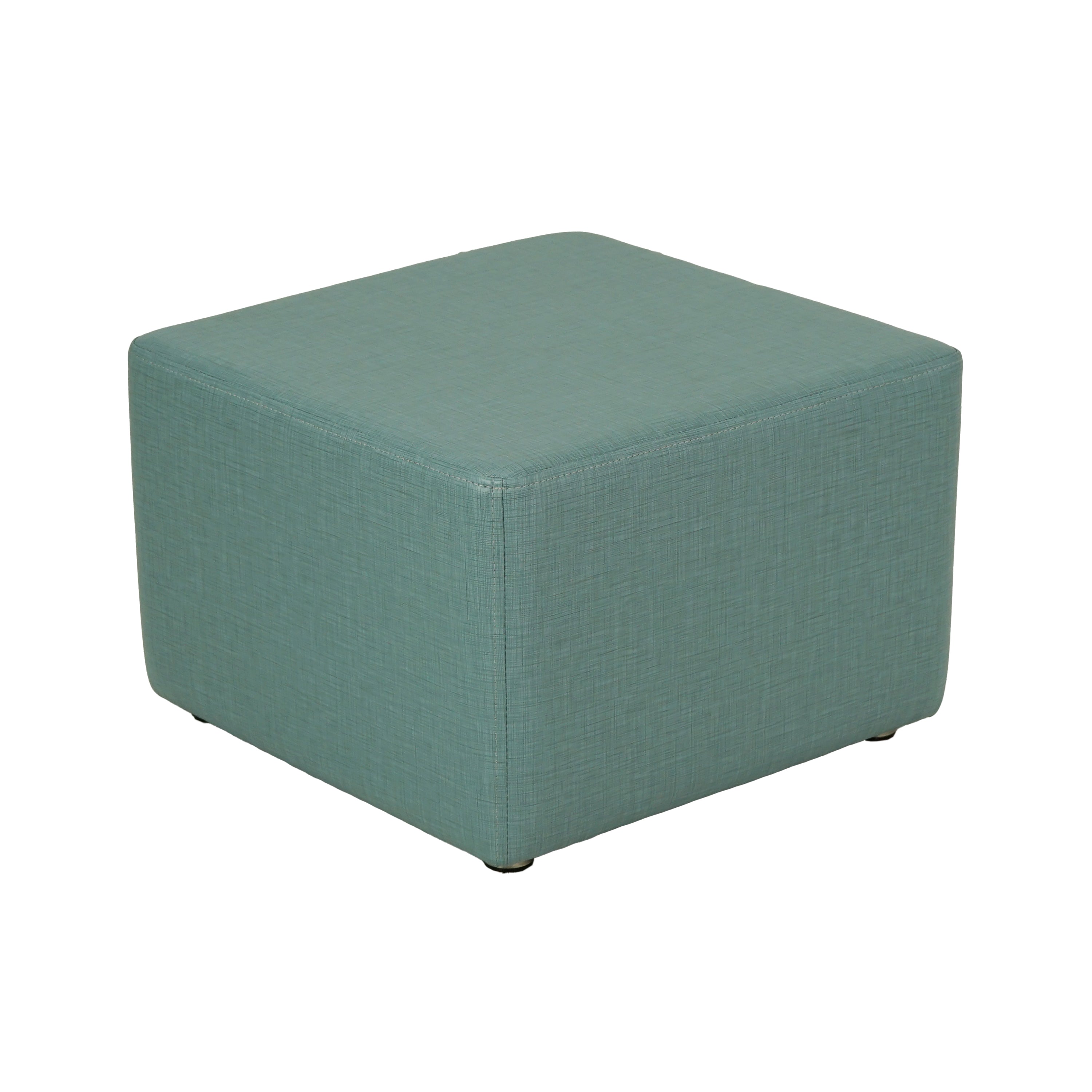 Pro Series Upholstered Square Ottoman 12" Height - Sky Blue Crosshatch