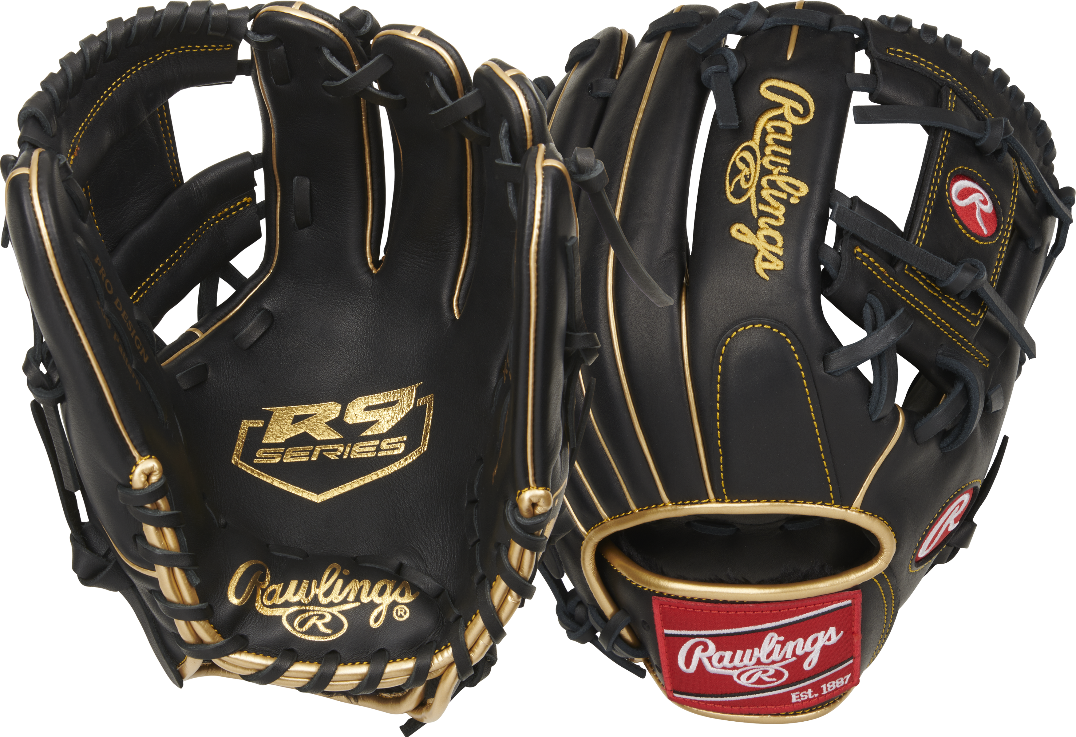 Rawlings R9 Baseball Series 11.5-Inch Baseball Glove - Right Hand Thrower - Black