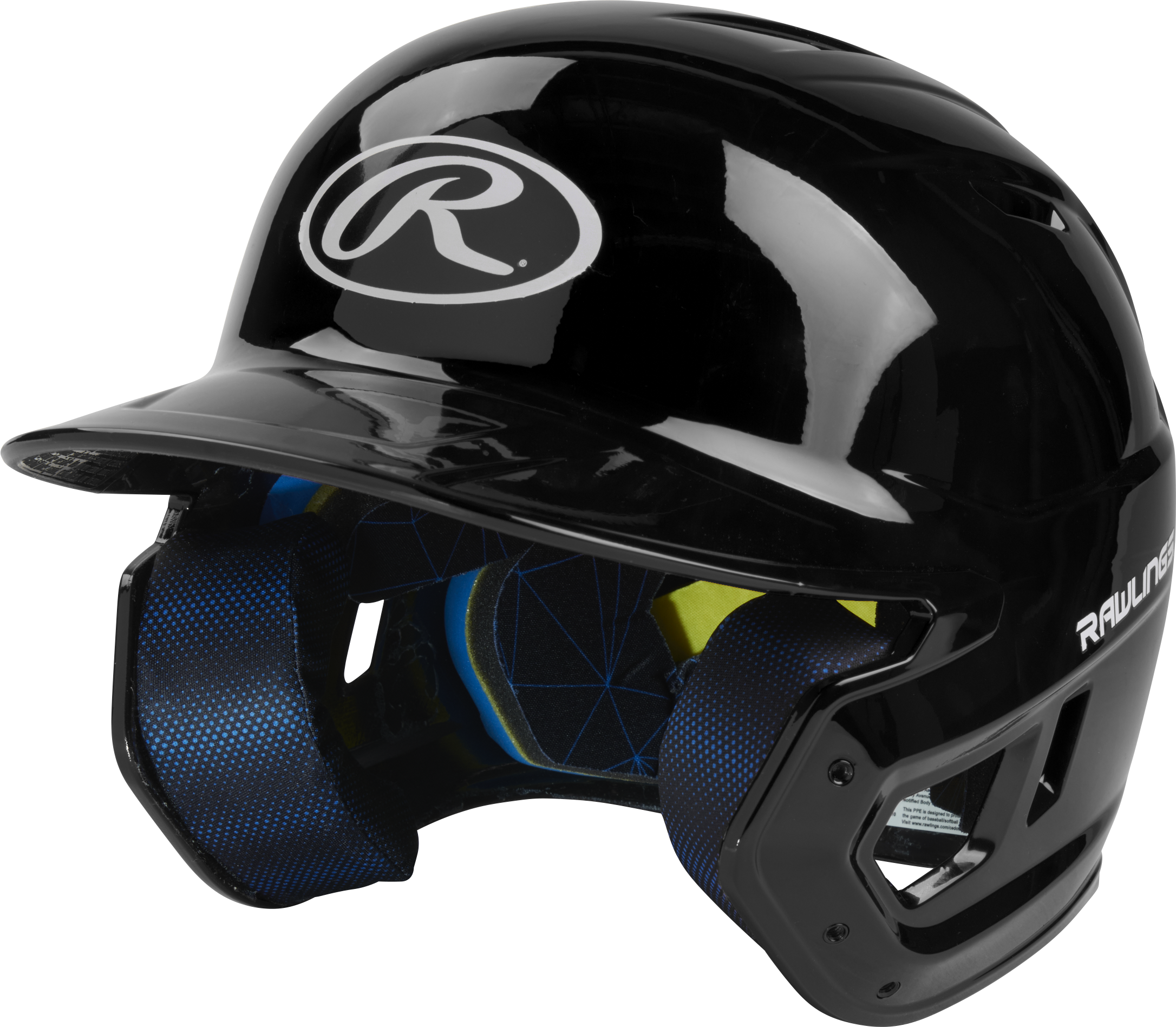 Rawlings Mach Gloss Senior Baseball Helmet - Black