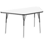 30" x 60" Trapezoid Dry-Erase Activity Table with Adjustable Standard Swivel Glide Legs - Whiteboard/Black