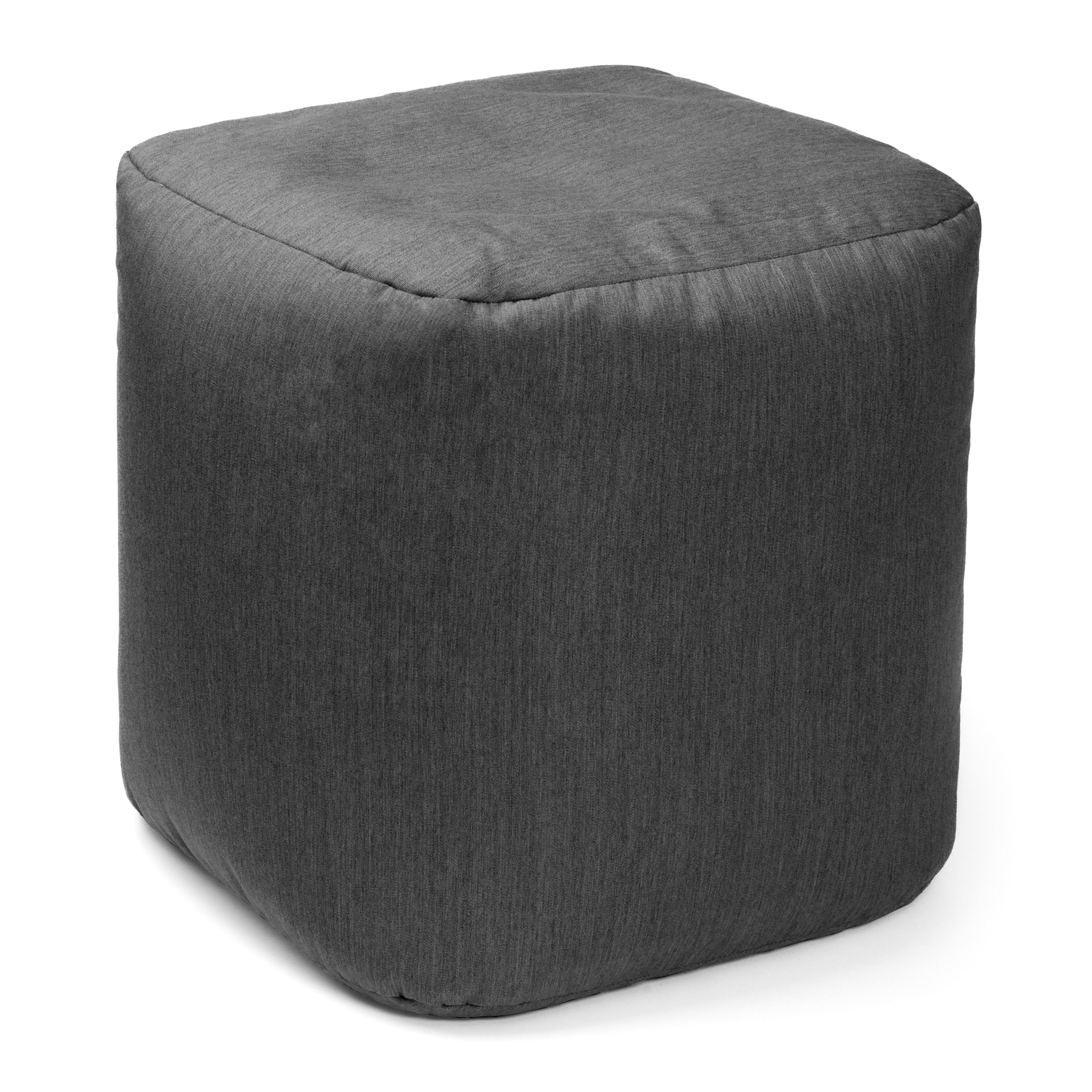 Jaxx Luckie Outdoor Patio Bean Bag Ottoman, Charcoal