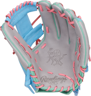 Rawlings Heart Of The Hide Series 12-Inch Softball Glove - Right Hand Thrower - Gray/Columbia Blue