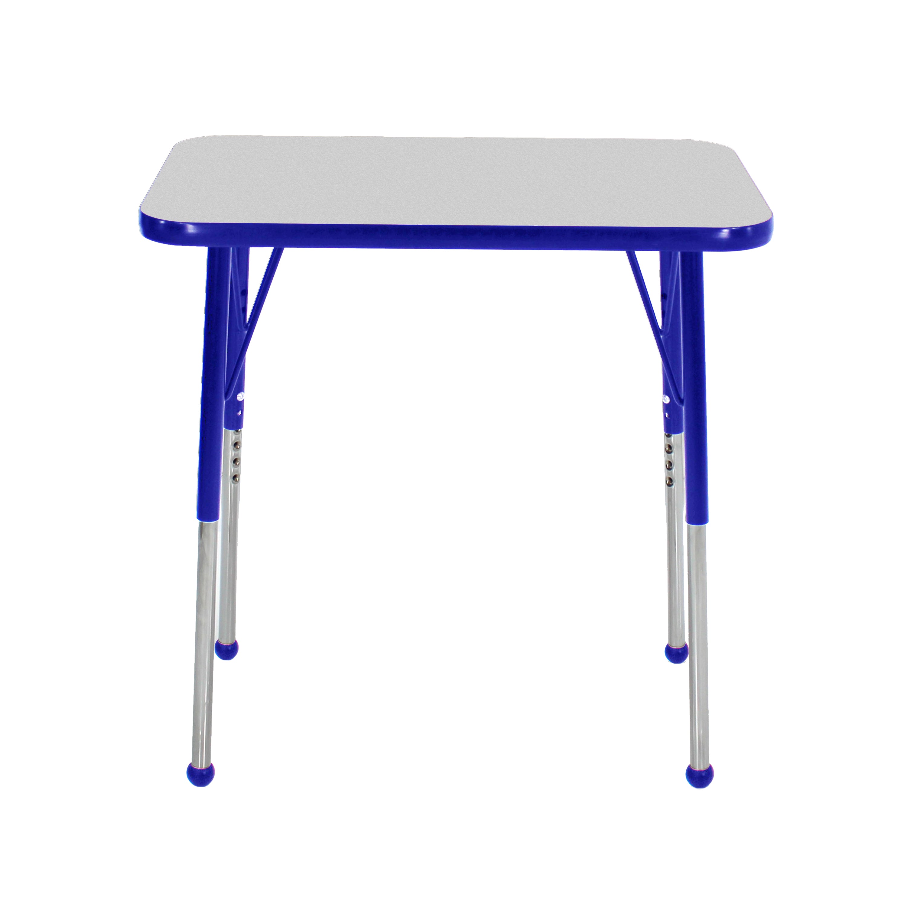 18" x 30" Rectangle T-Molding Activity Table with Adjustable Standard Ball Glide Legs - Gray/Blue