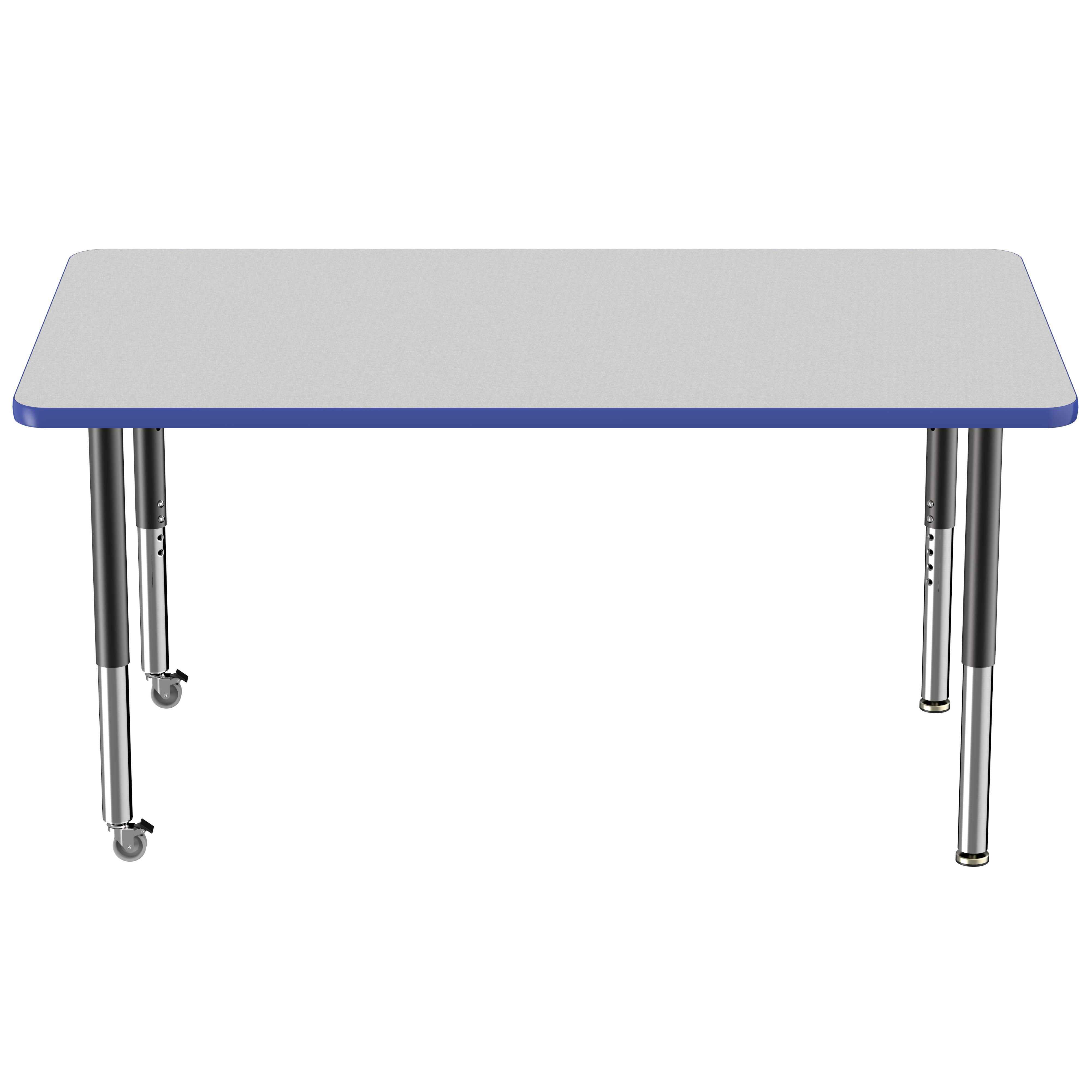 36" x 60" Rectangle T-Molding Activity Table with Adjustable Super Legs - Gray/Blue/Black
