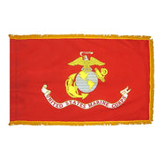 US Marine Corps Flag 3x5 ft. Indoor and Parade Colonial Nyl-Glo with Fringe