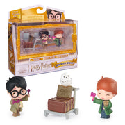Wizarding World Harry Potter, Micro Magical Moments Action Figures Set with Harry, Ron, Hedwig & Display Case, Kids Toys for Ages 6 and up