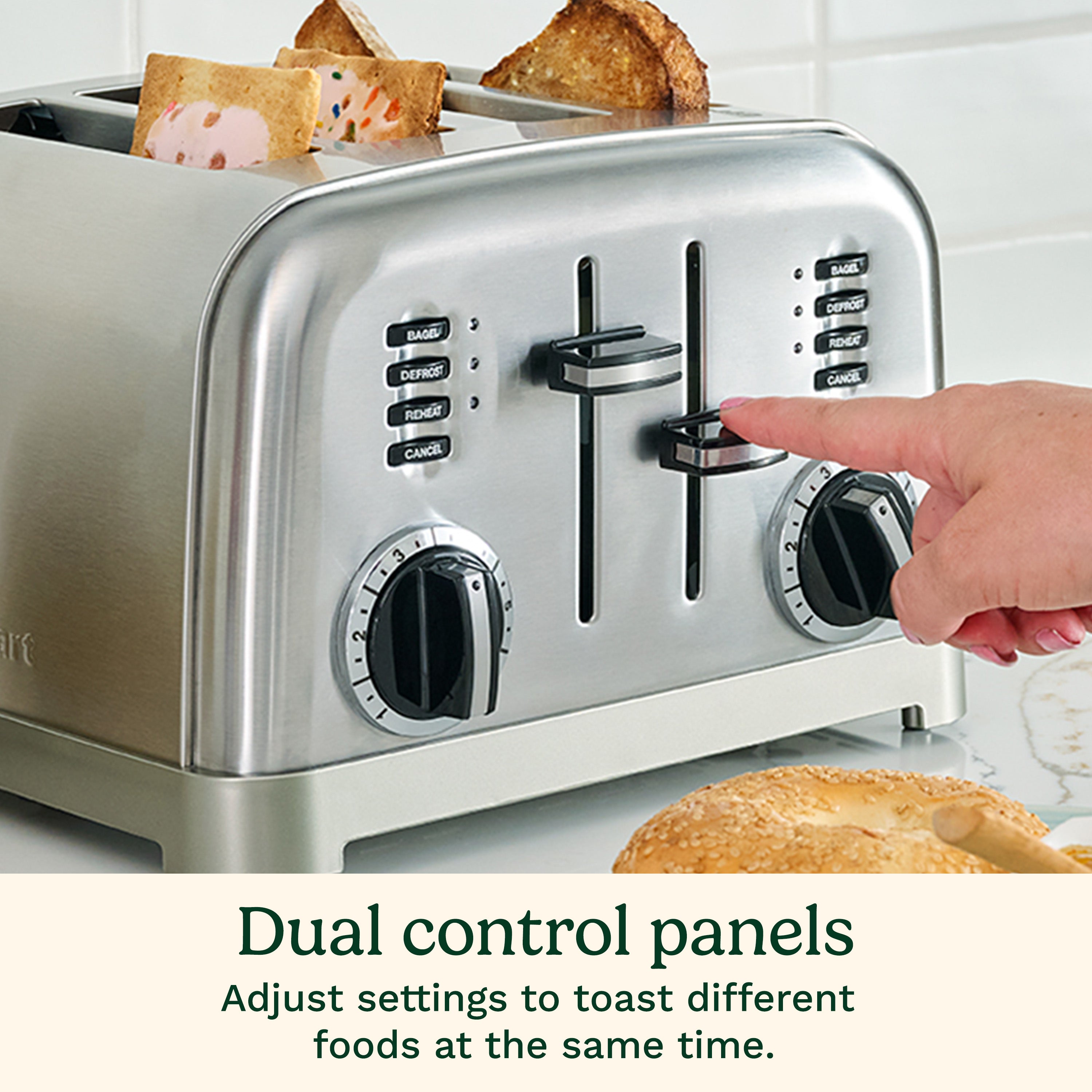 4 Slice Metal Classic Toaster - Brushed Stainless P1