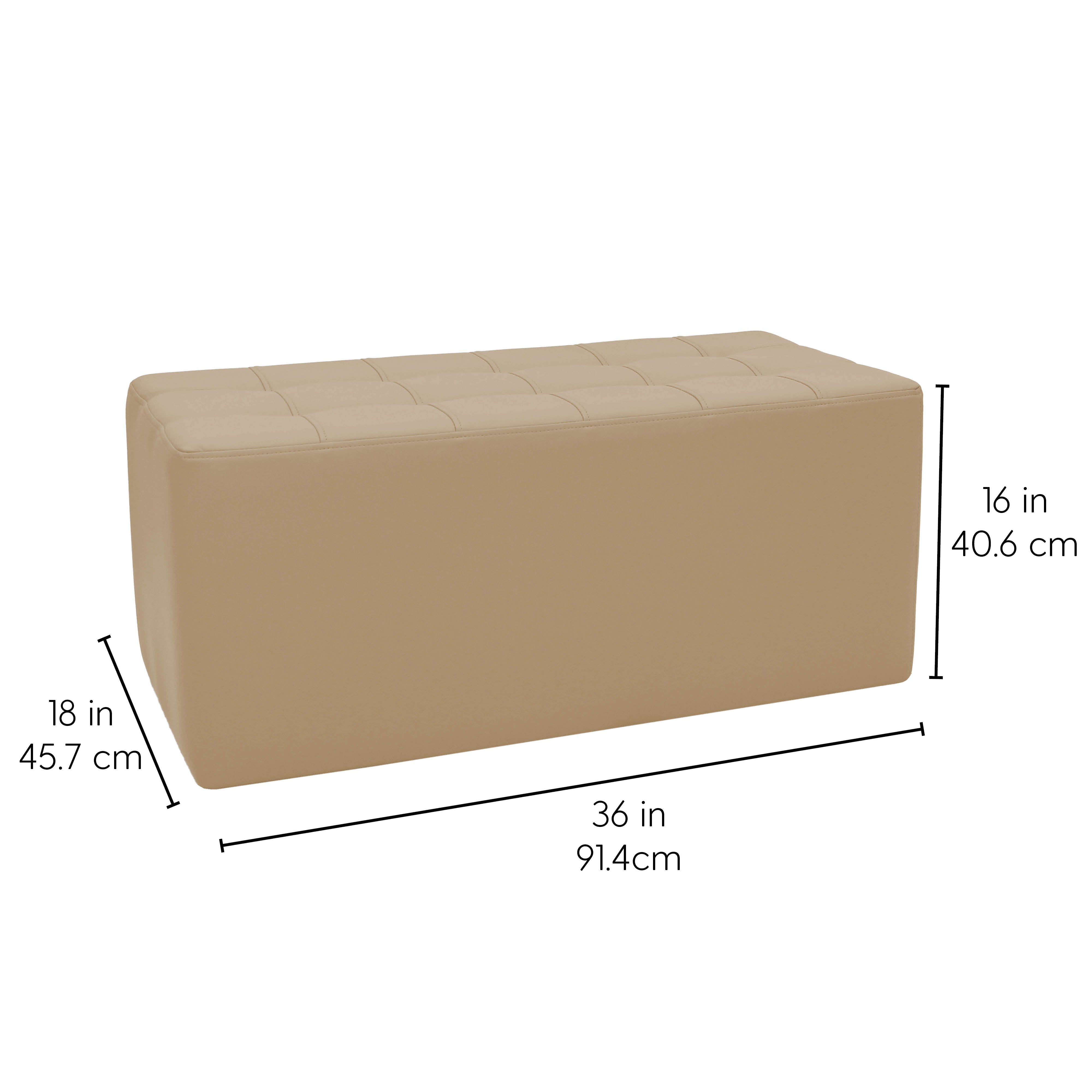 Tufted Rectangle Ottoman 16" Height - Sand
