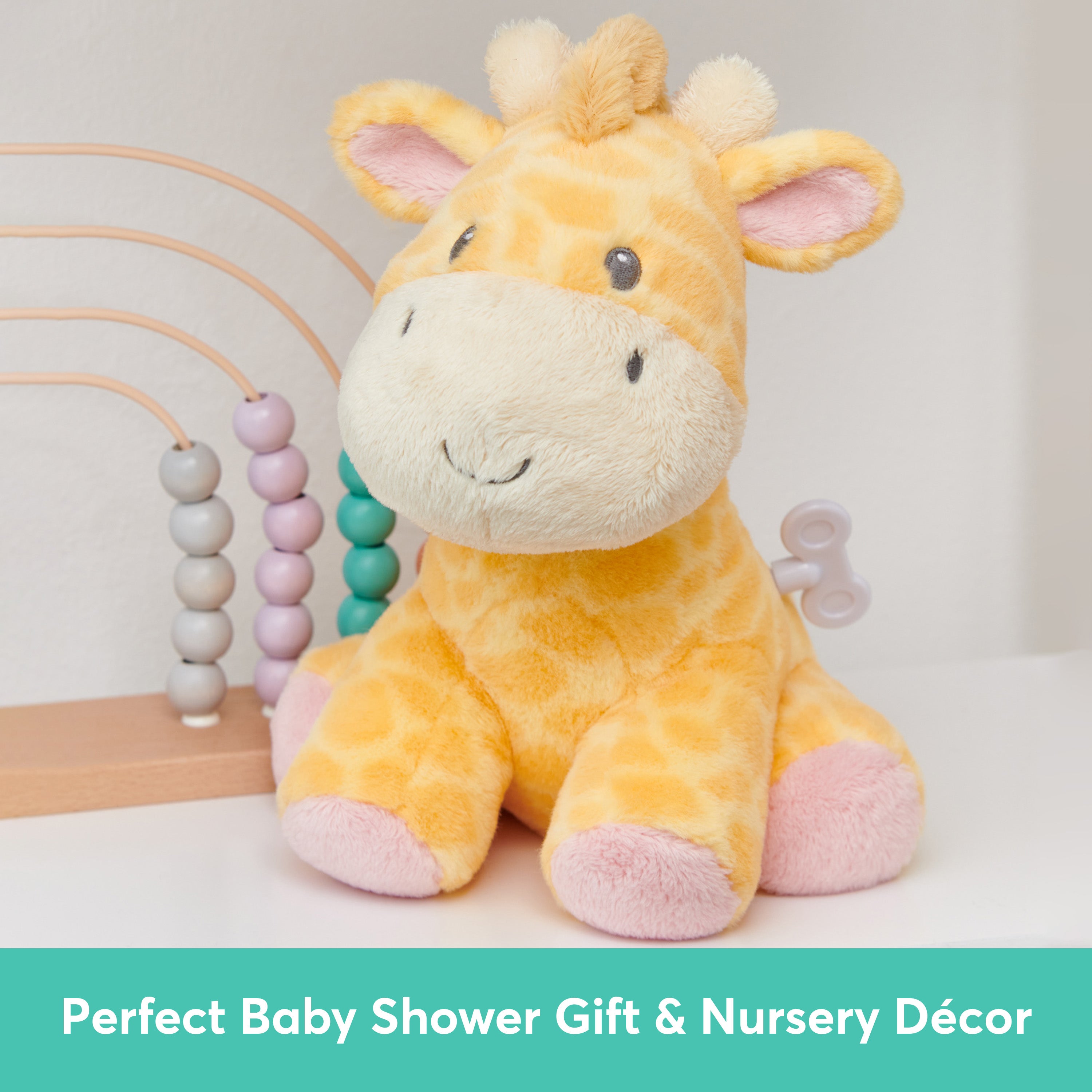 Baby GUND Safari Friends Giraffe Keywind Musical Plush, Plays Brahms’ Lullaby, Stuffed Animal Sensory Toy for Ages 10 Months and Up, Yellow, 9”