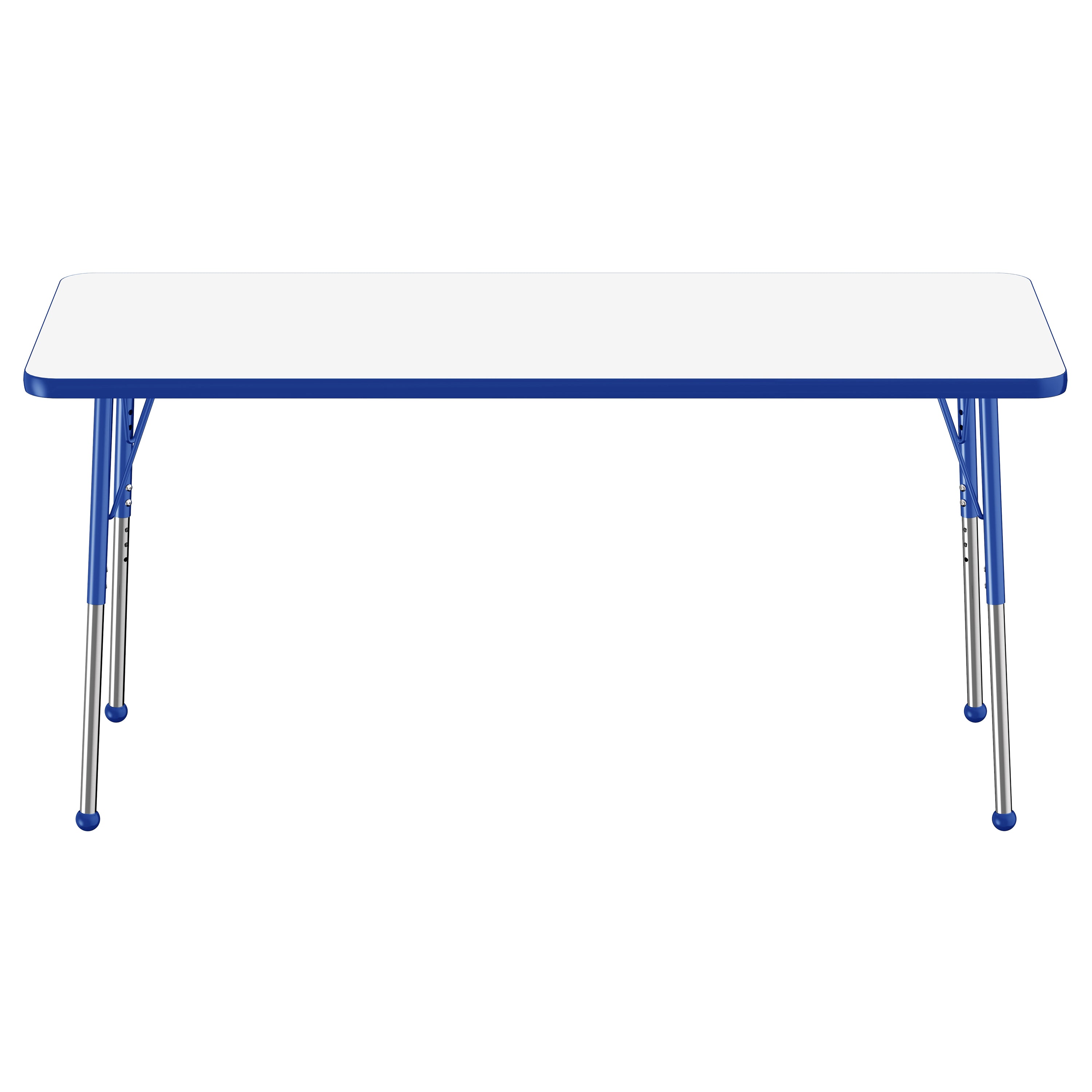 24" x 60" Rectangle Dry-Erase Activity Table with Adjustable Standard Ball Glide Legs - Whiteboard/Blue