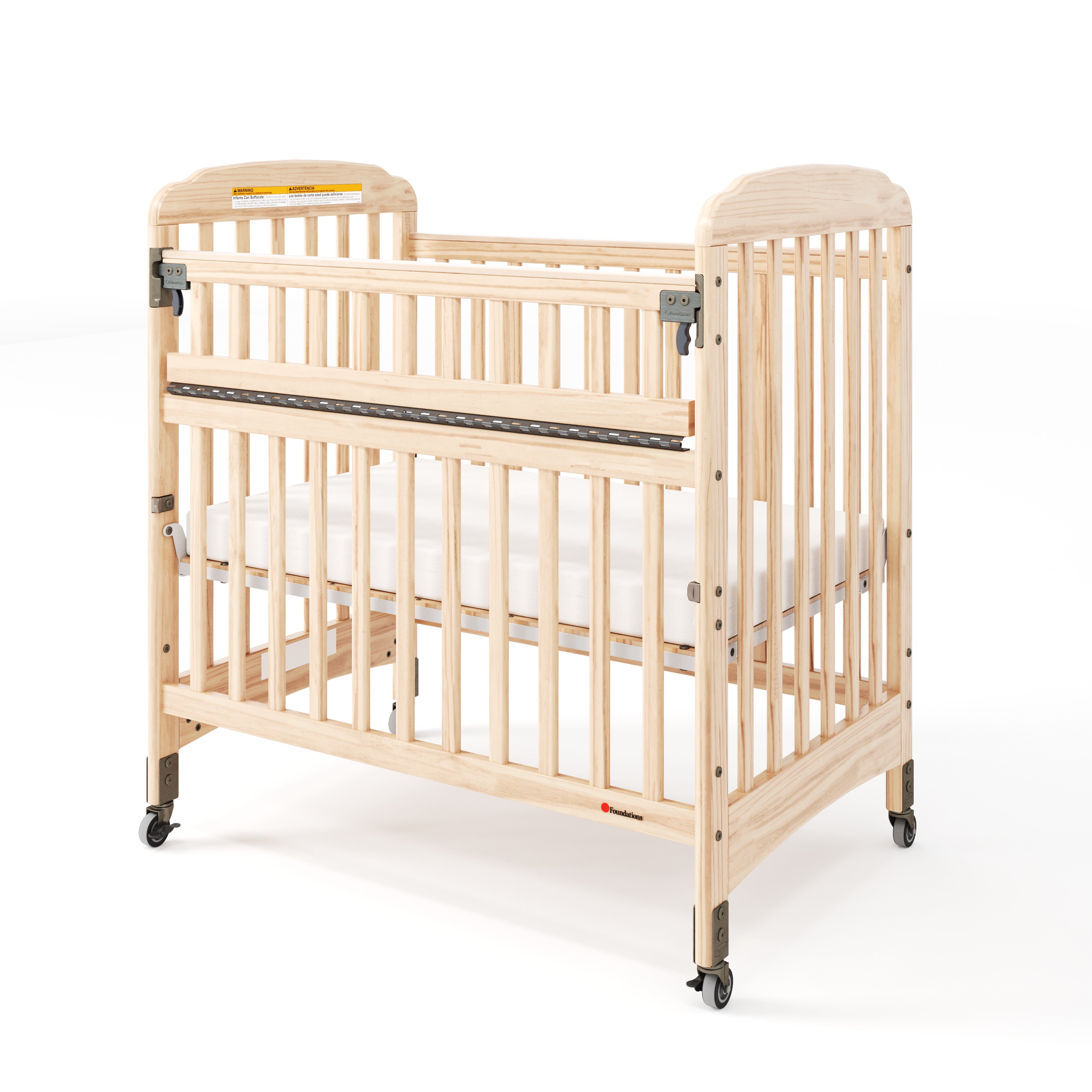 Next Gen Serenity SafeReach Slatted Compact Crib, Natural - US