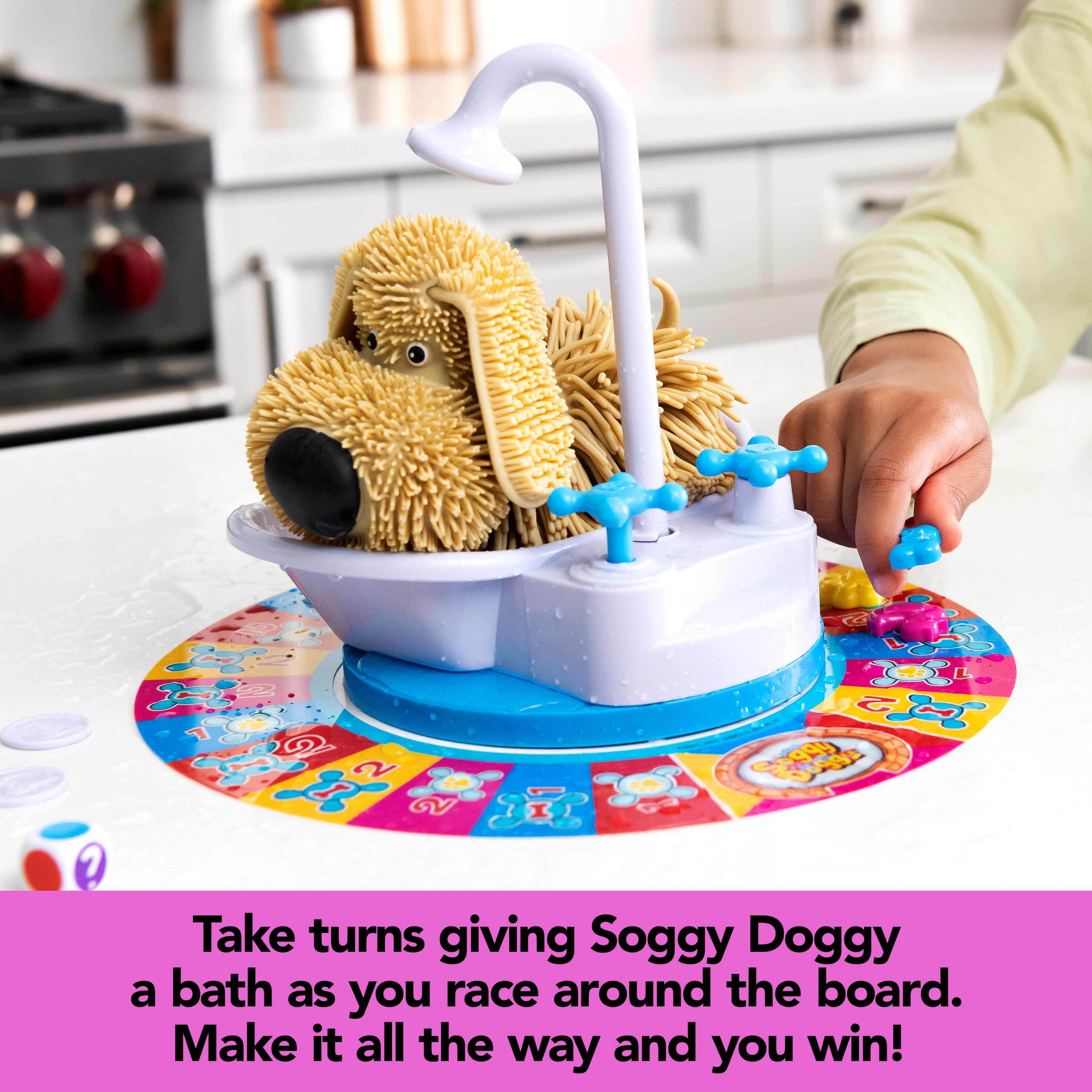 Spin Master Games, Soggy Doggy, The Award-Winning Wet & Silly Kids Board Game for Family Game Night, Interactive Dog Toy, Screenless Activity for Kids & Family, 2-4 Players, for Ages 4 & Up