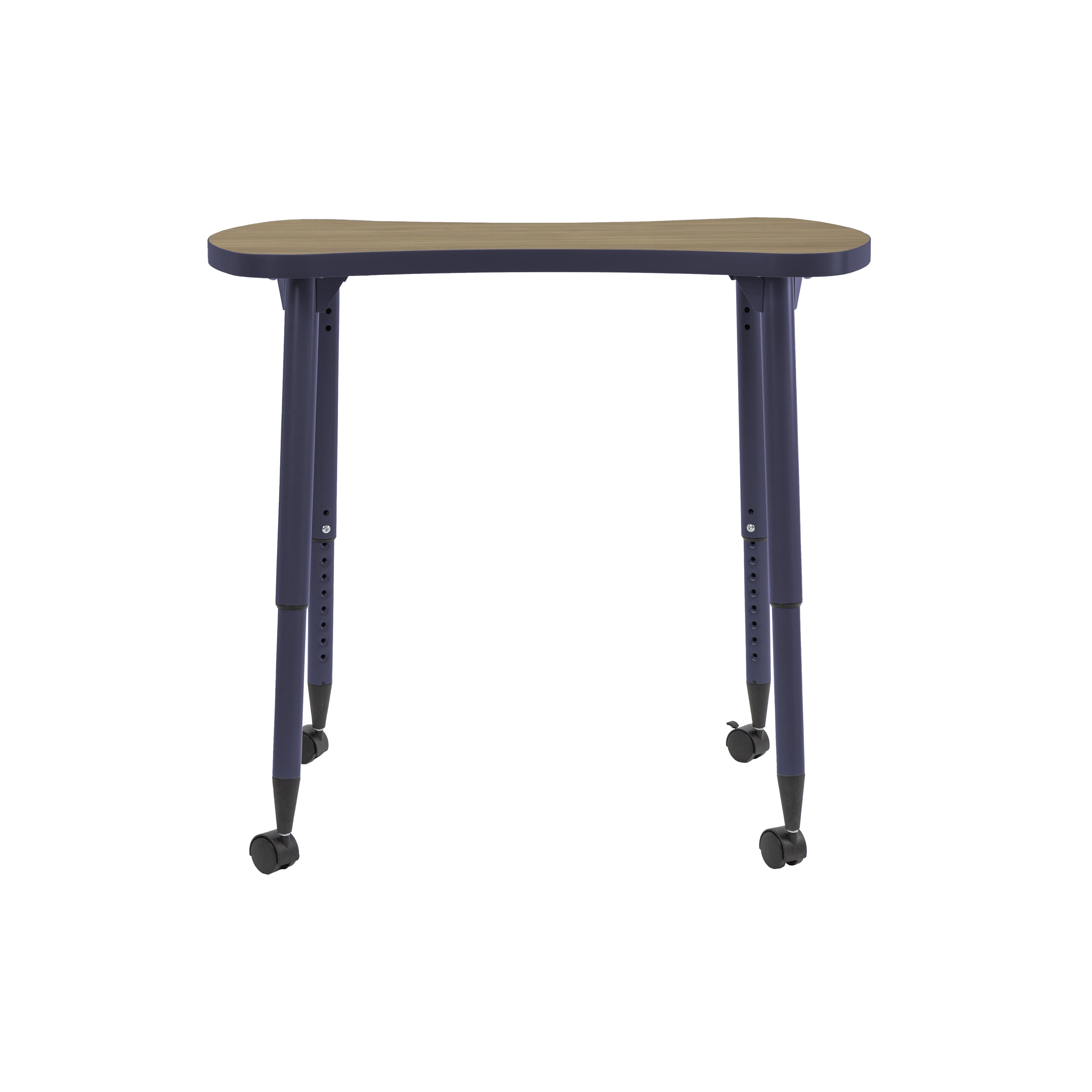 Adapte 25" x 37" Bowtie Thermofused Activity Table with Adjustable Tapered Legs - Pasadena Oak/Navy