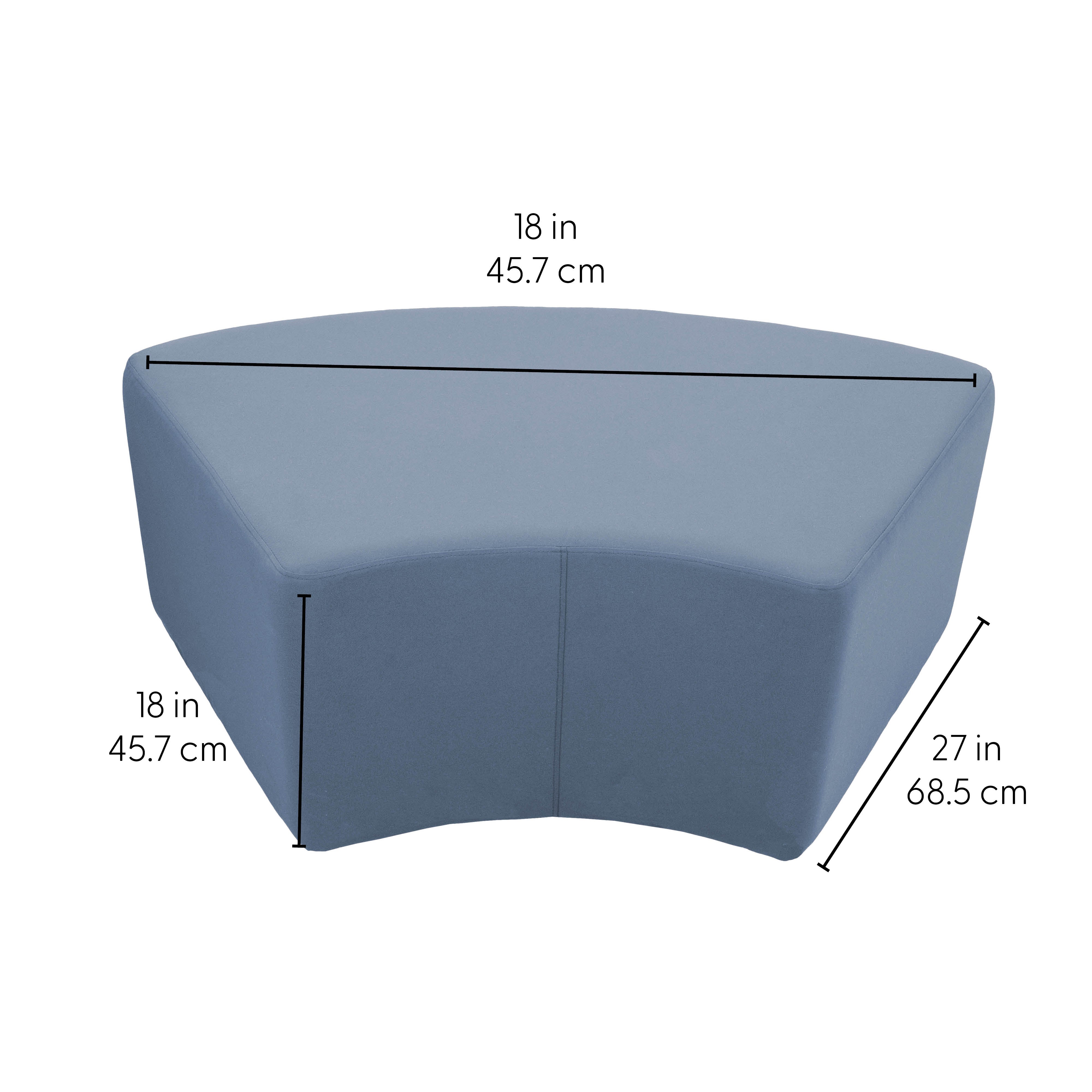 Outdoor 24" x 48" S-Curve Ottoman with Sunbrella®, 18" H - Canvas Haze