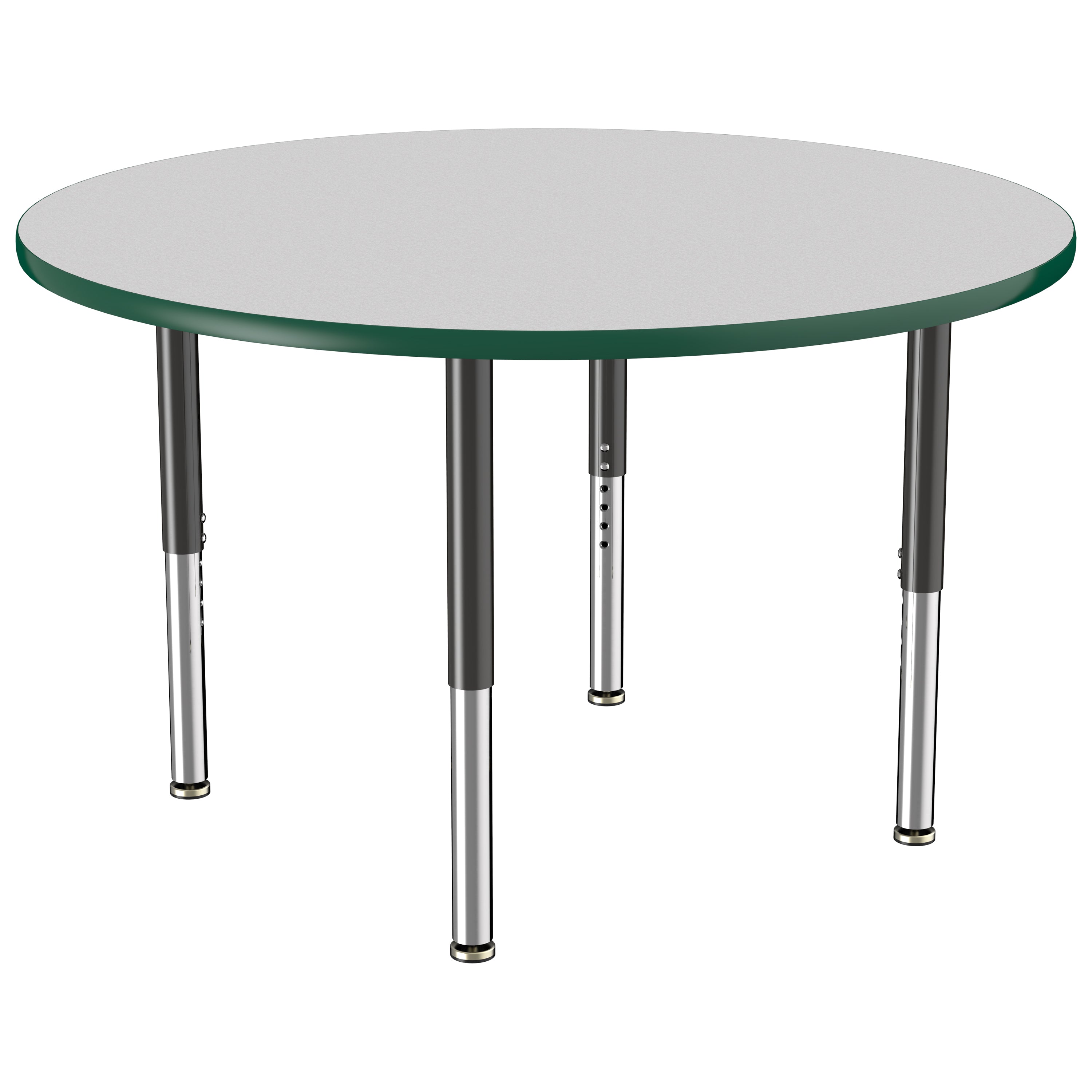 48" Round T-Molding Activity Table with Adjustable Super Legs - Gray/Green/Black