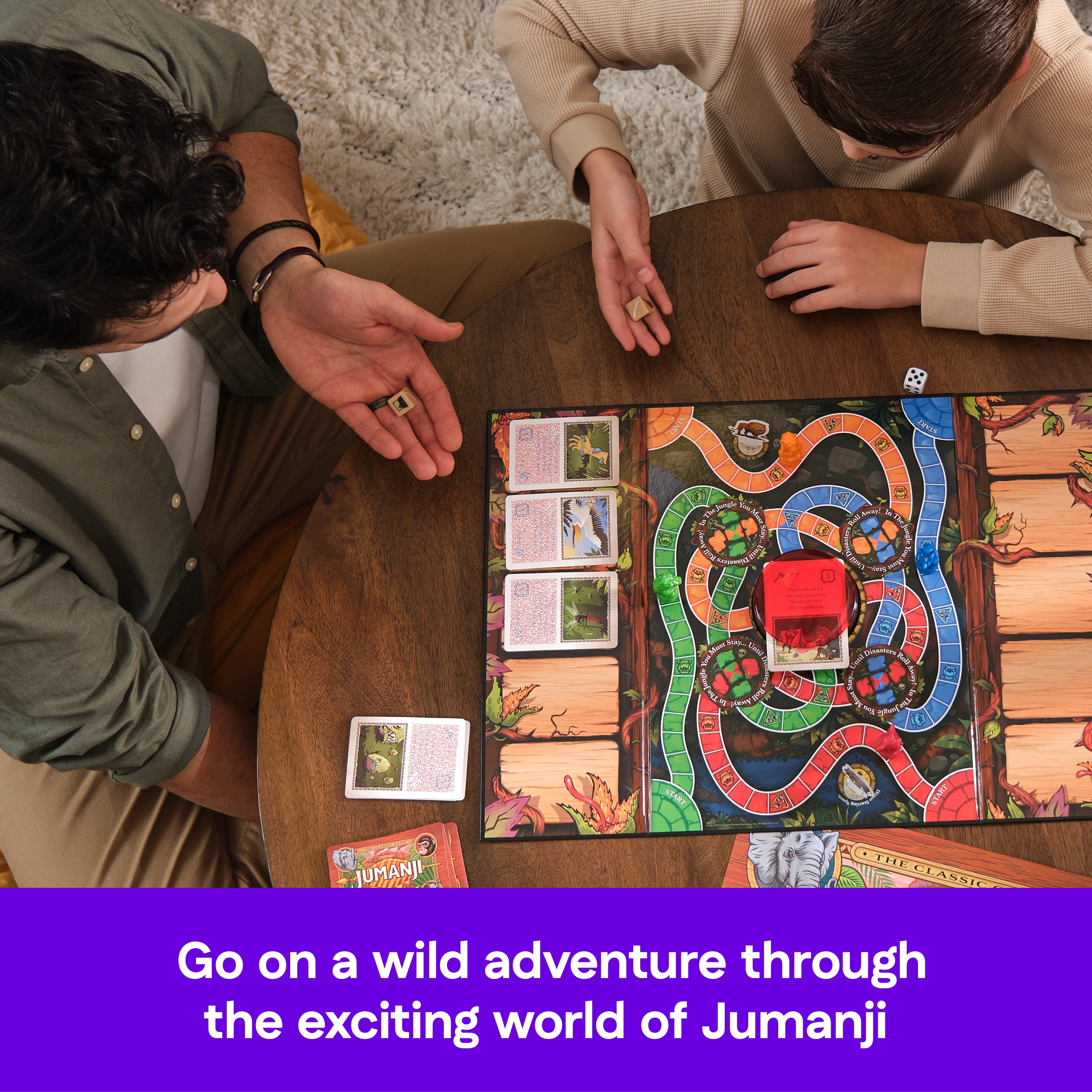 Spin Master Games, Jumanji 30th Anniversary Edition, The Classic Thrilling Adventure Family Board Game Based on the Action-Comedy Movie, Updated Jungle Challenges, 2-4 Players, for Ages 6 & Up