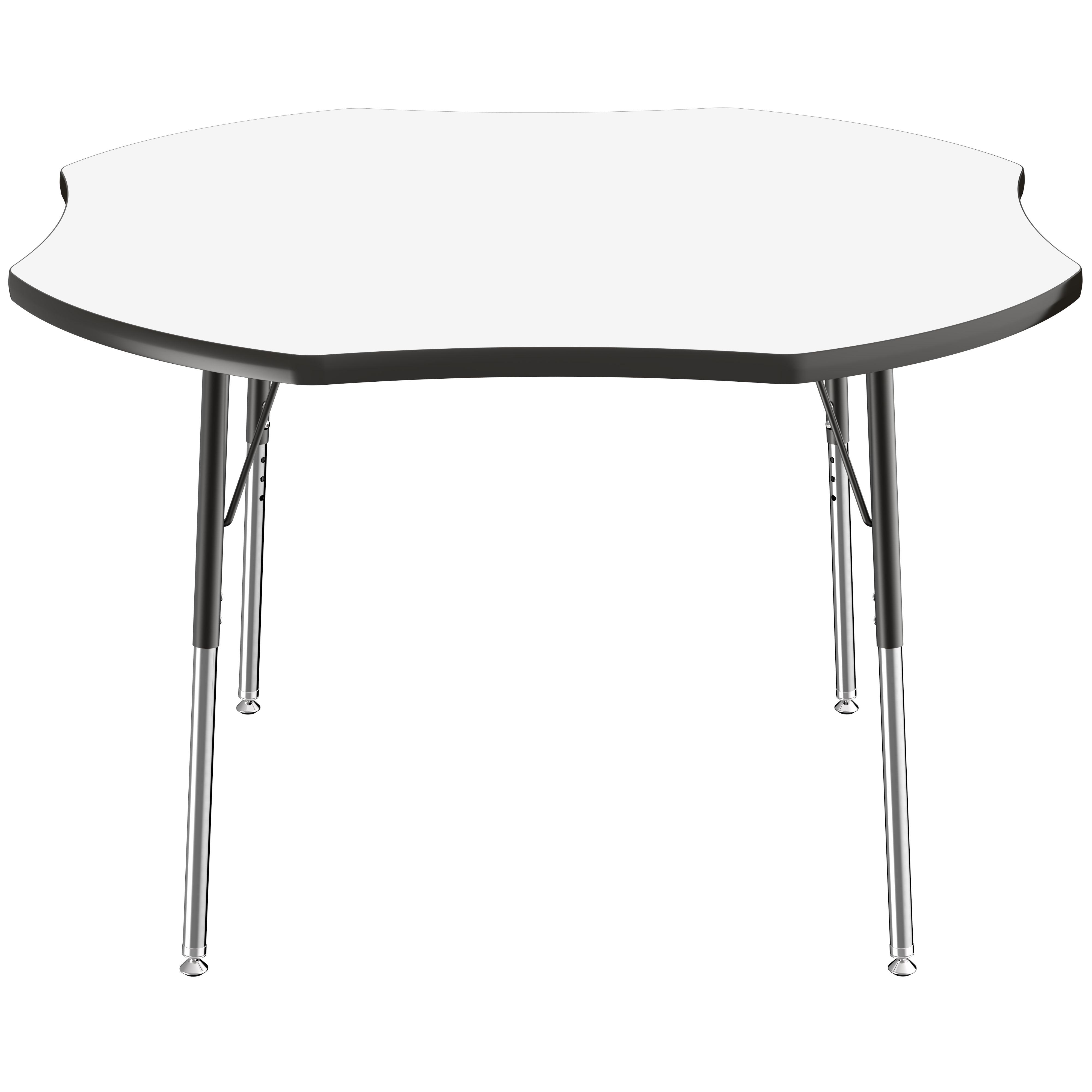 48" x 48" Clover Dry-Erase Activity Table with Adjustable Standard Swivel Glide Legs - Whiteboard/Black