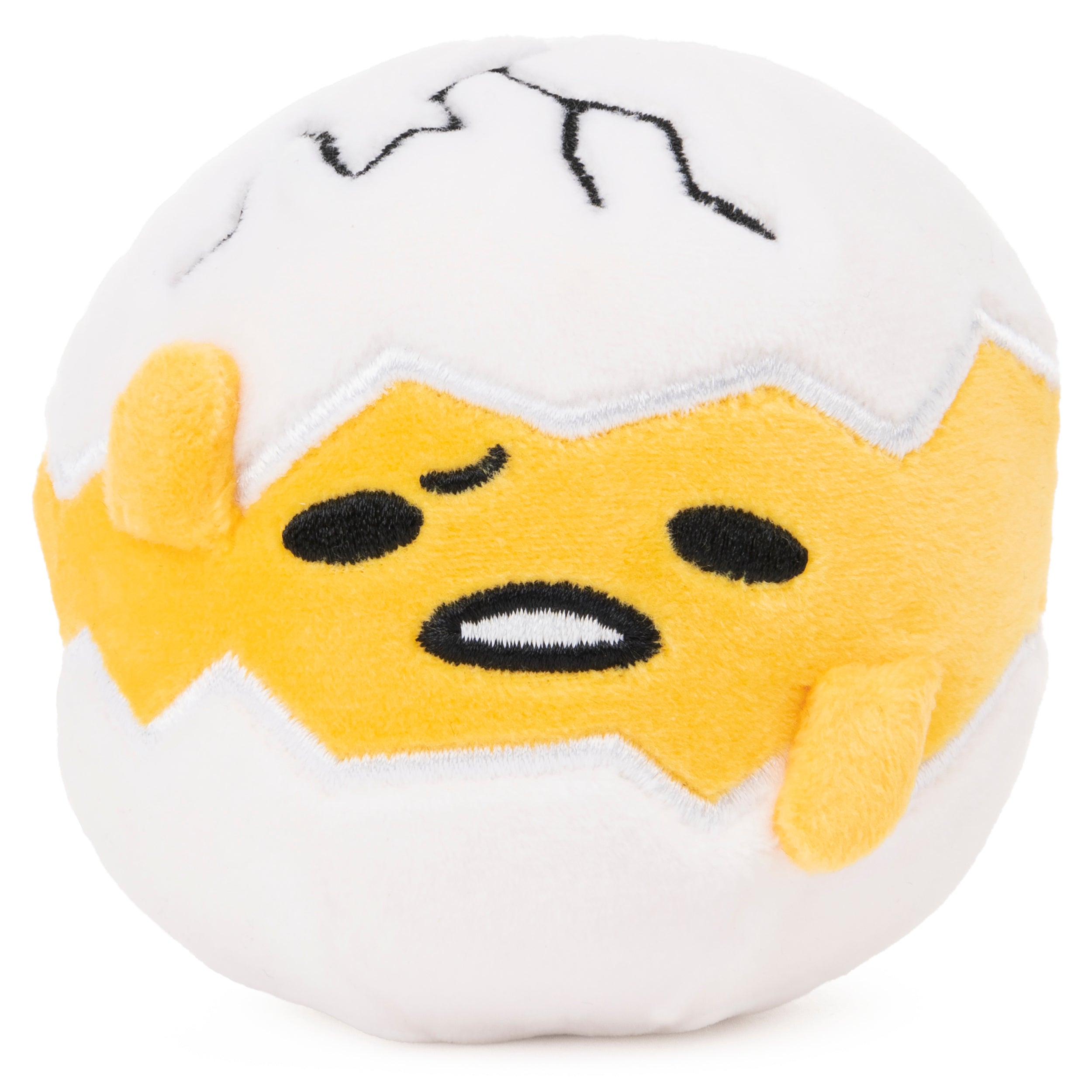 GUND Sanrio Gudetama The Lazy Egg Squishy Gudetama in Shell Plush, Squishy Toys, Stuffed Animals for Ages 8 and Up, Yellow, 3.5”