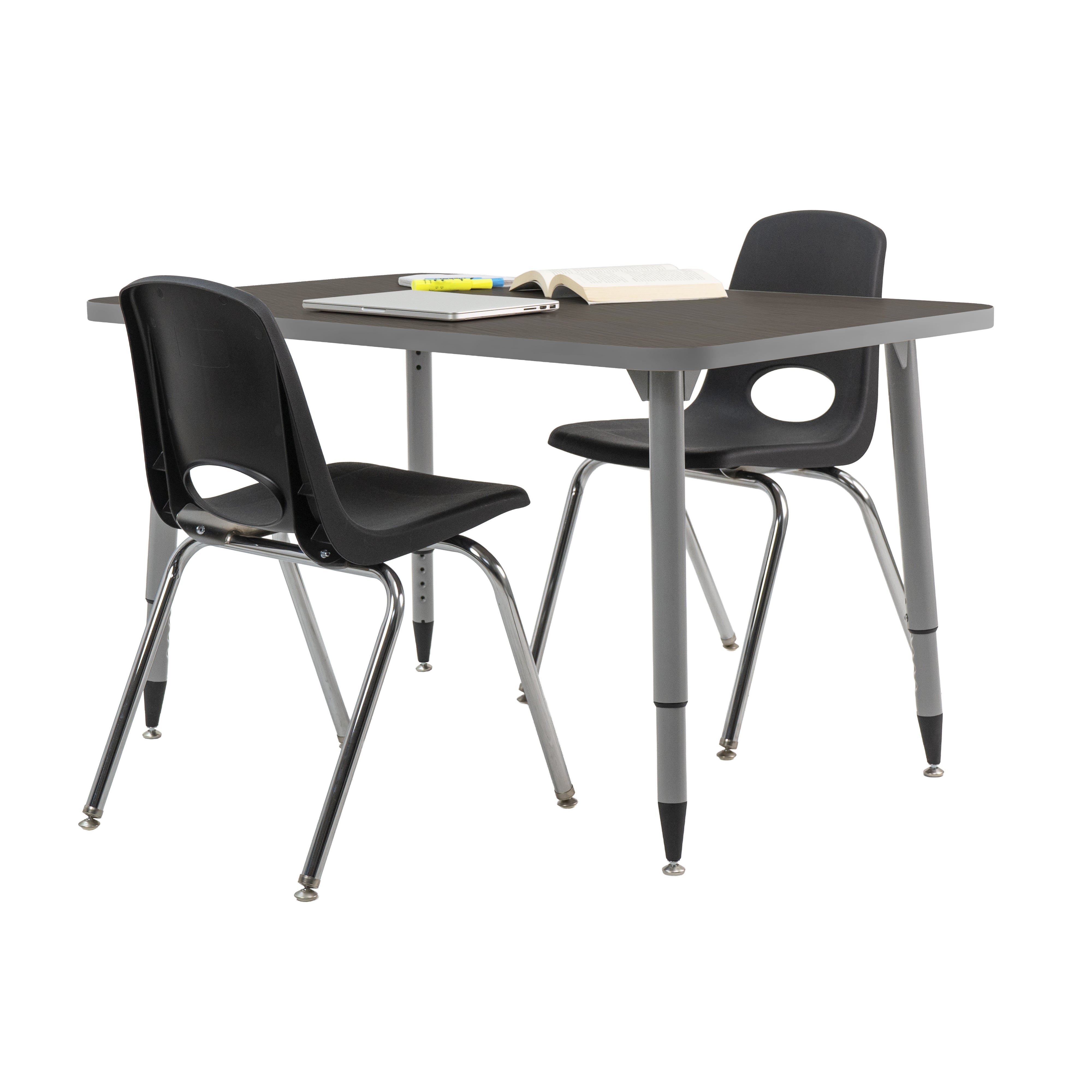 Adapte 30" x 48" Rectangle Thermofused Activity Table with Adjustable Tapered Legs - Cosmic Strandz/North Sea