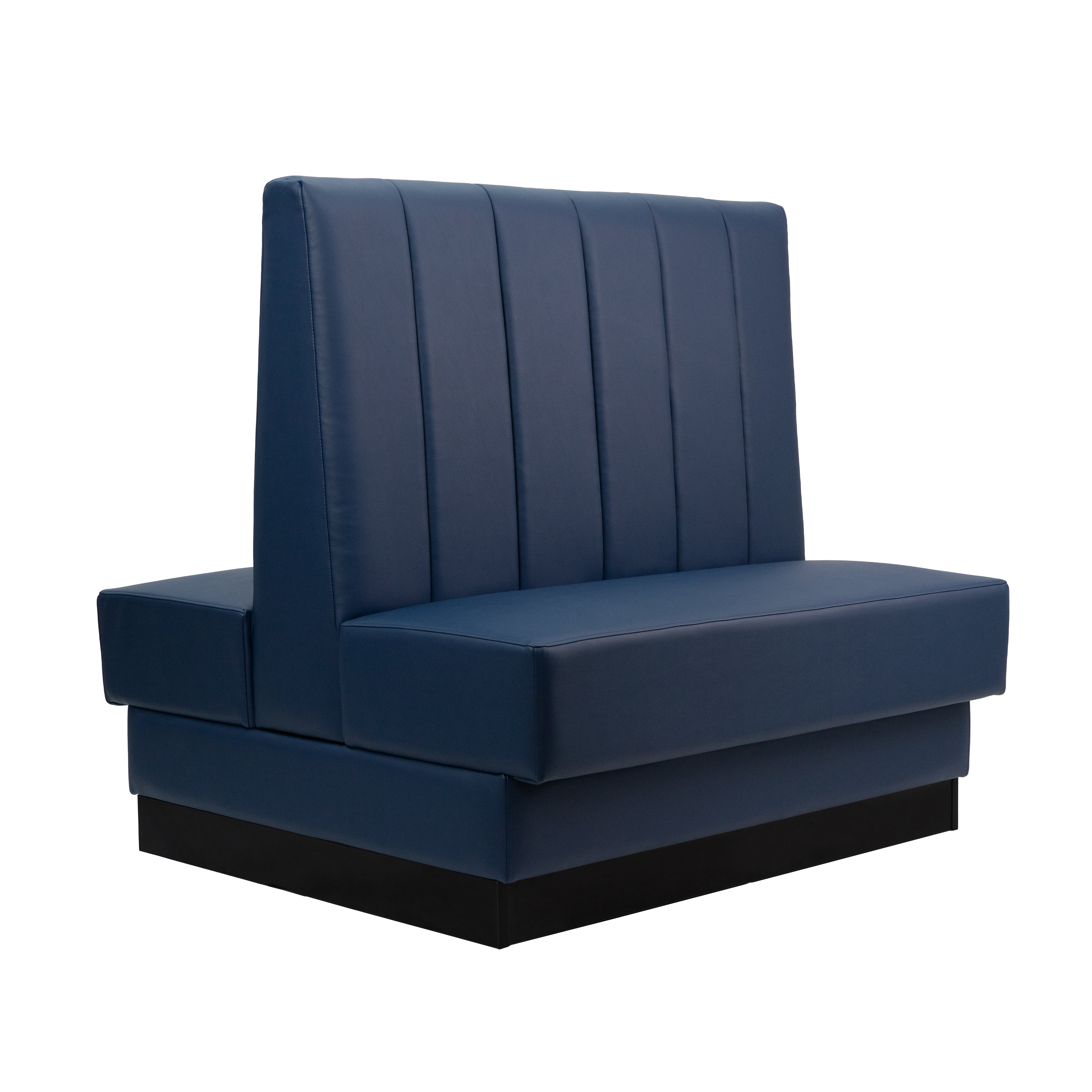 Pro Series Channel Back Double-Sided Restaurant Booth Seating - Navy