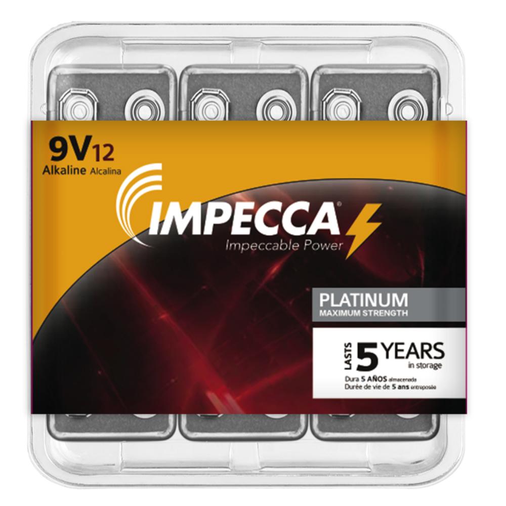 Impecca Alkaline 9-Volt 6LR61 Platinum Batteries 12-Pack