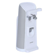Brentwood J-30W Tall Electric Can Opener with Knife Sharpener & Bottle Opener, White