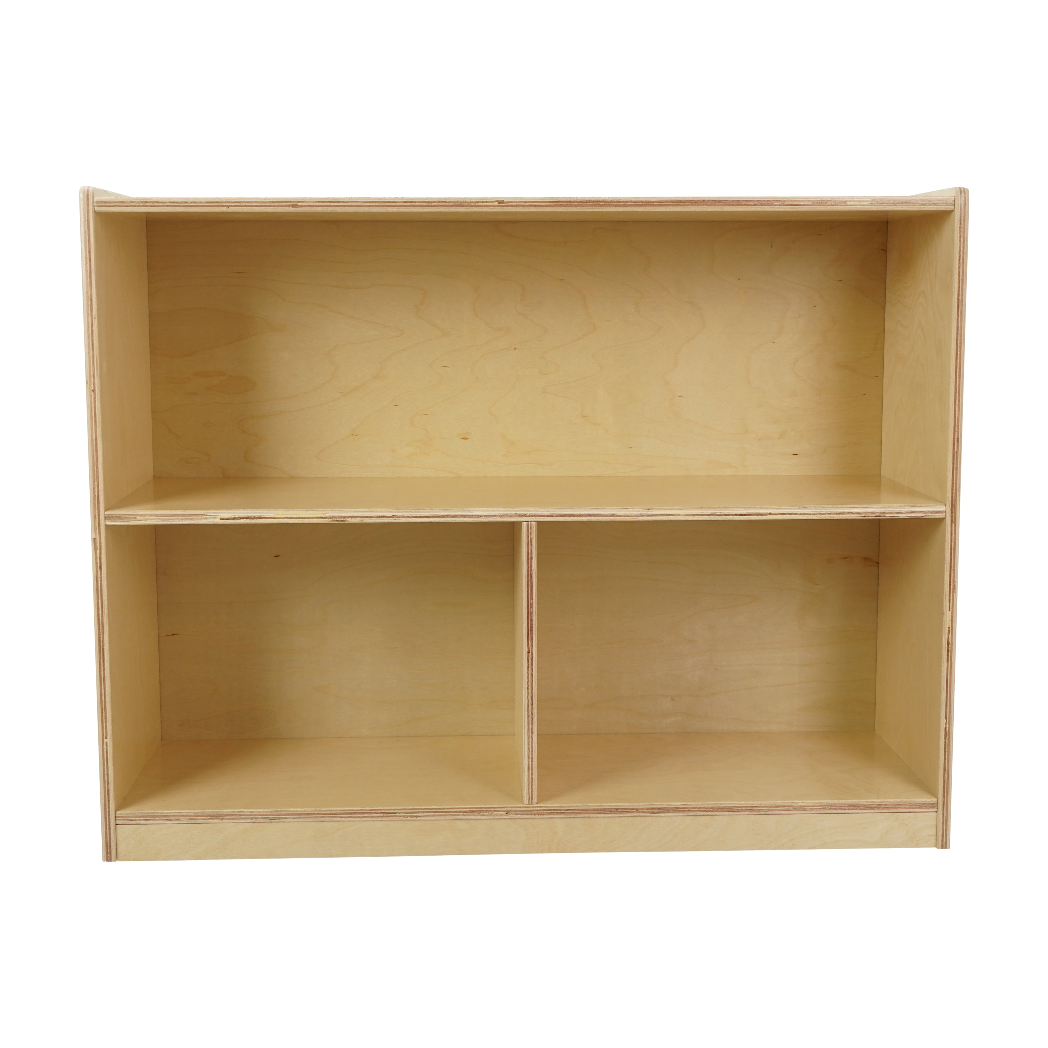 Birch 3-Compartment Divided Deluxe Book Case, 28" Height