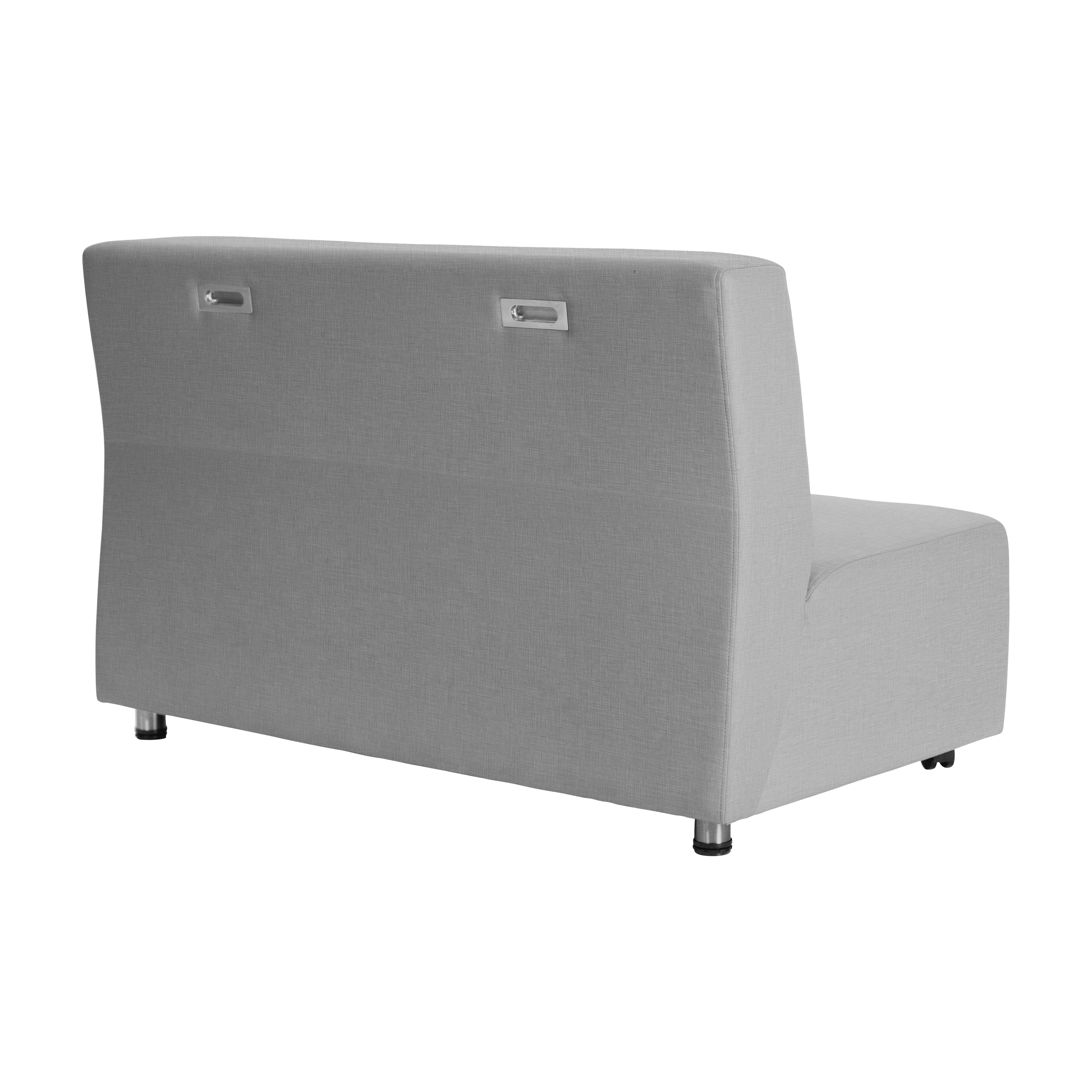 Pro Series Upholstered Armless Mobile Sofa - Slate Gray Crosshatch