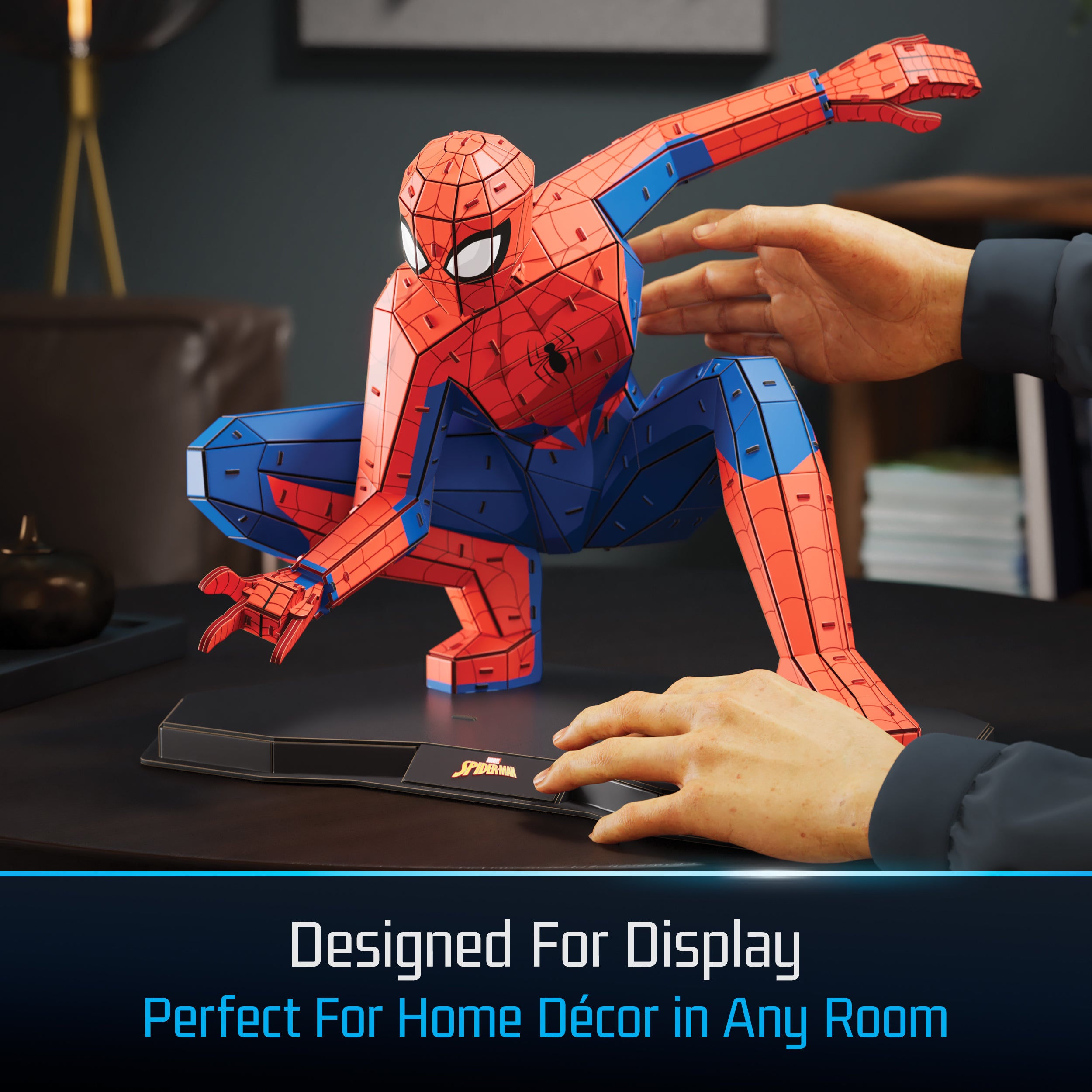 4D Build, Marvel Spider Man 3D Puzzle Model Kit Full-Body Pose, Desk Décor, Adult Puzzles, Building Toys, 3D Puzzles for Adults & Teens, Marvel Collectibles, 195 Pieces, for Ages 12 & Up