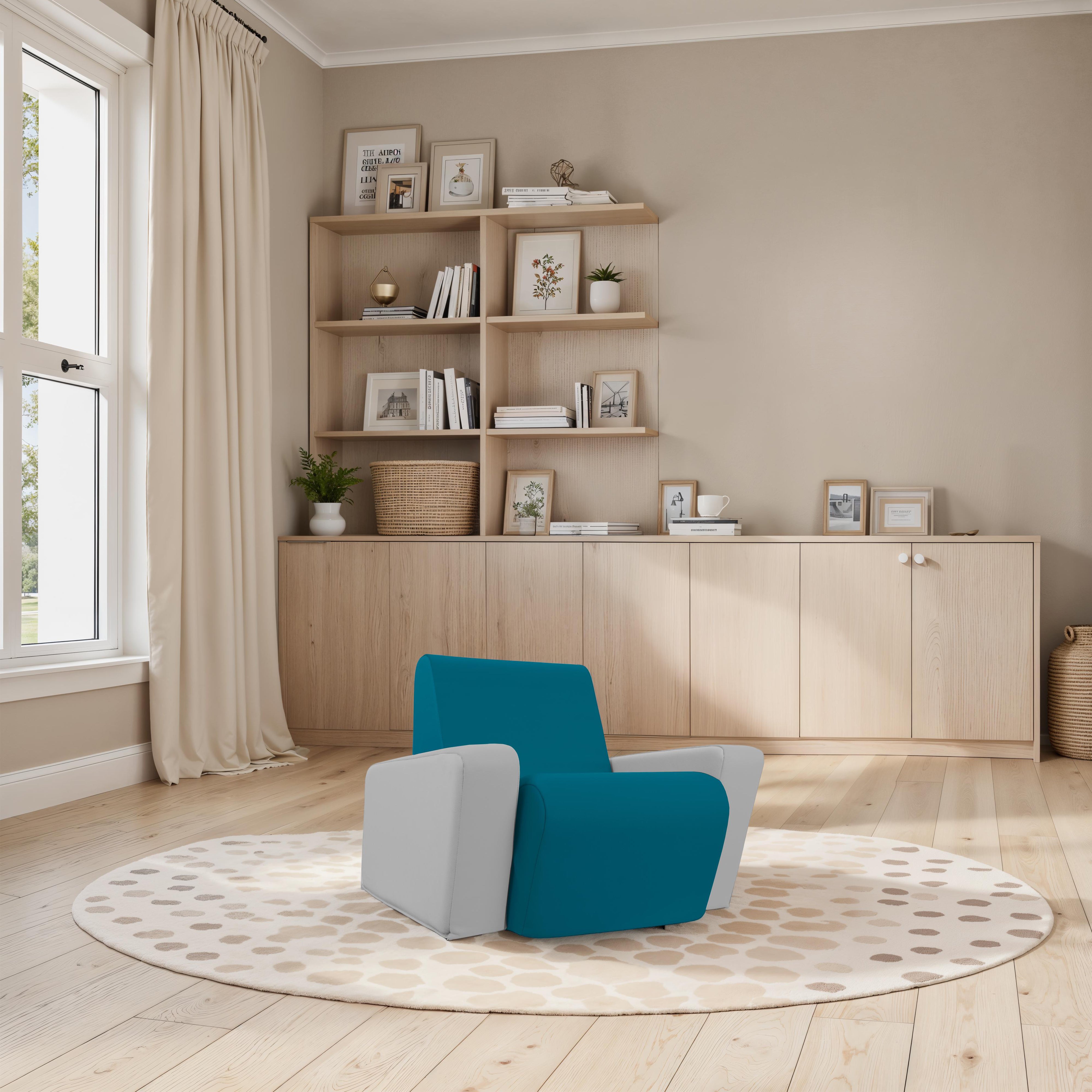 SoftScape Angled Preschool Chair - Teal/Gray