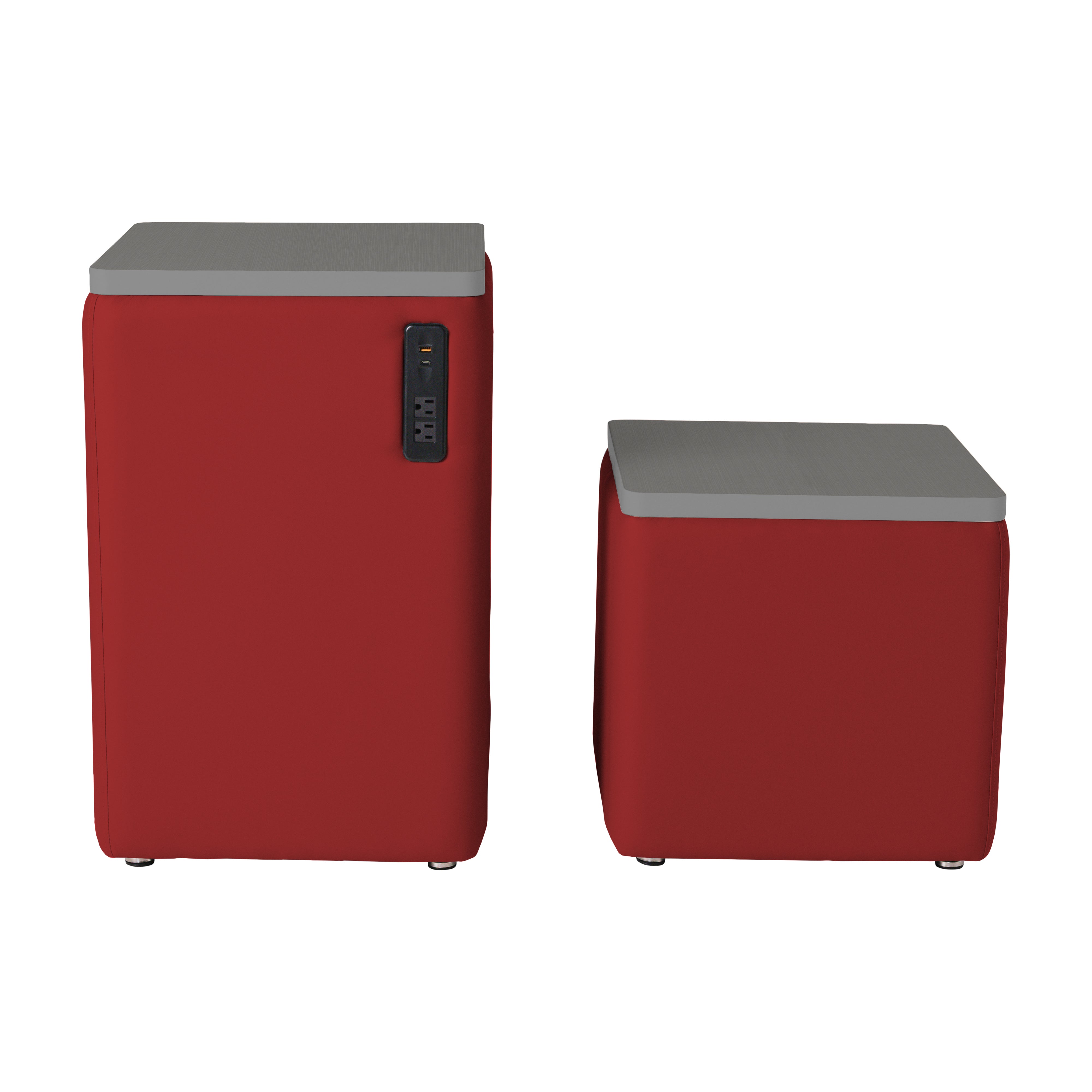 Pro Series Upholstered 18" x 18" Square Ottoman Table 18" Height - Crimson/Cosmic Strandz